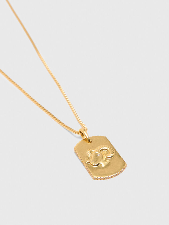 Zodiac sign plaque necklace Zodiac sign plaque necklace