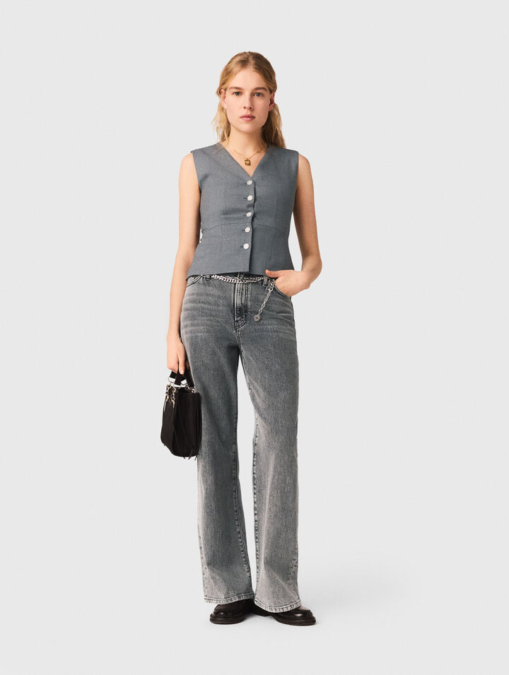 Jewel-button tailored jacket