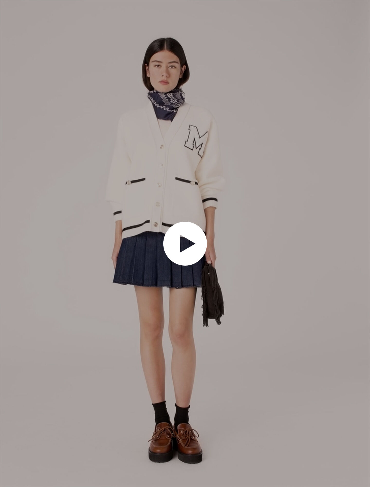 Long cardigan with embroidery