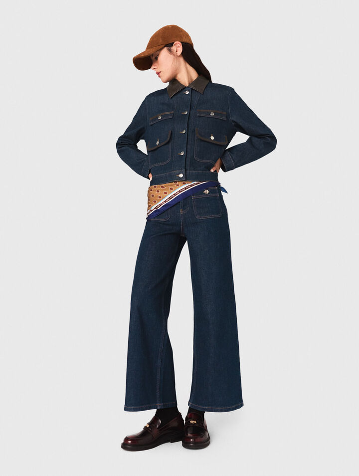 Wide jeans with patch pockets Wide jeans with patch pockets