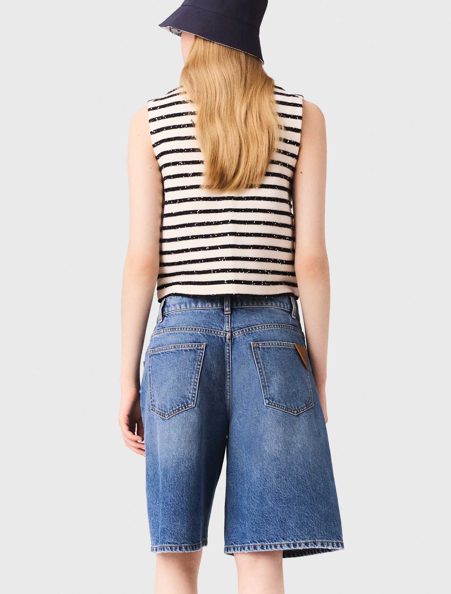 Striped wool blend top