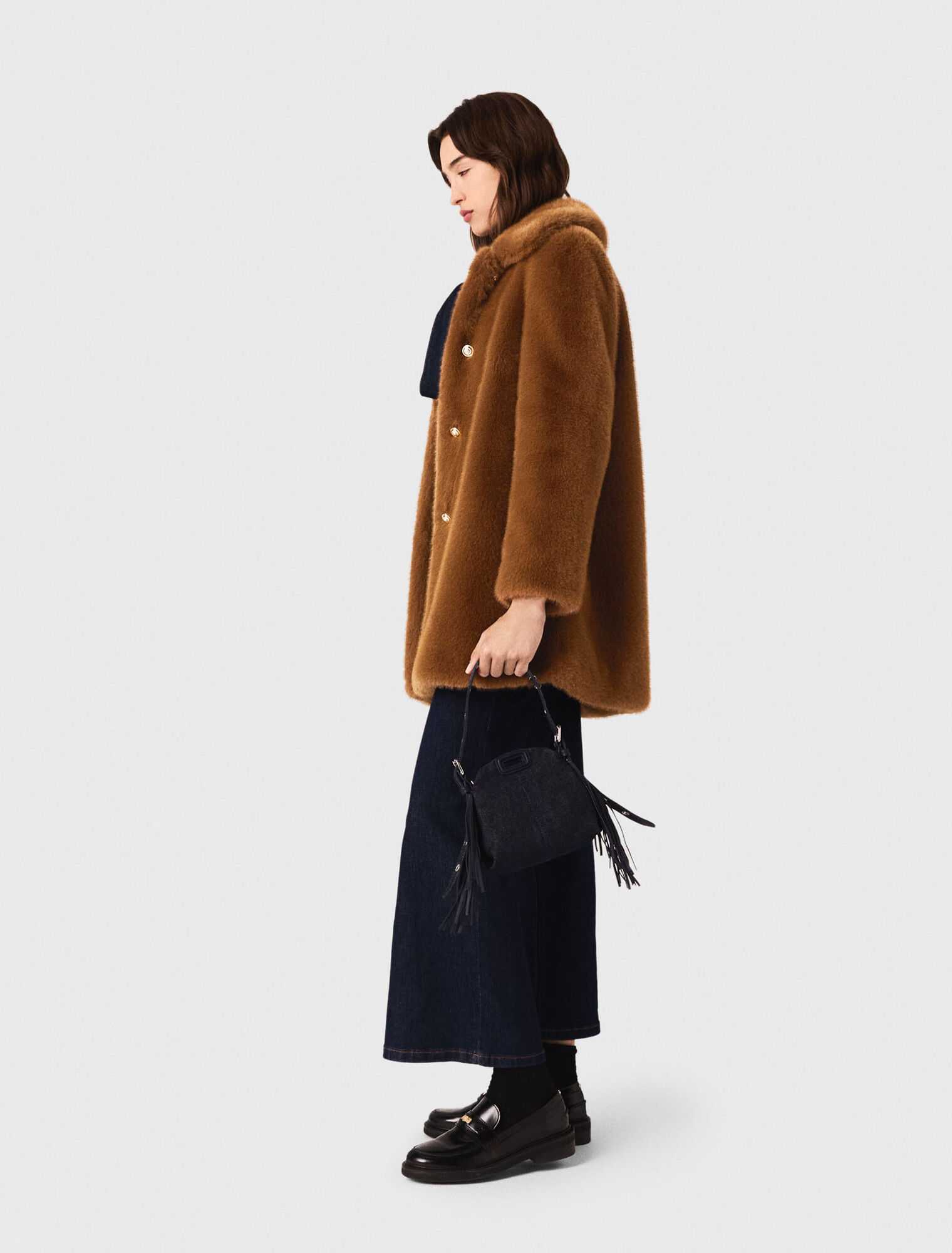 Mid-length faux fur coat Mid-length faux fur coat