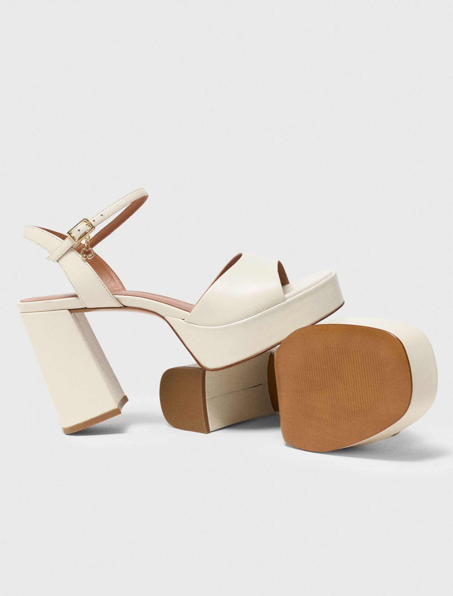 Leather platform sandals