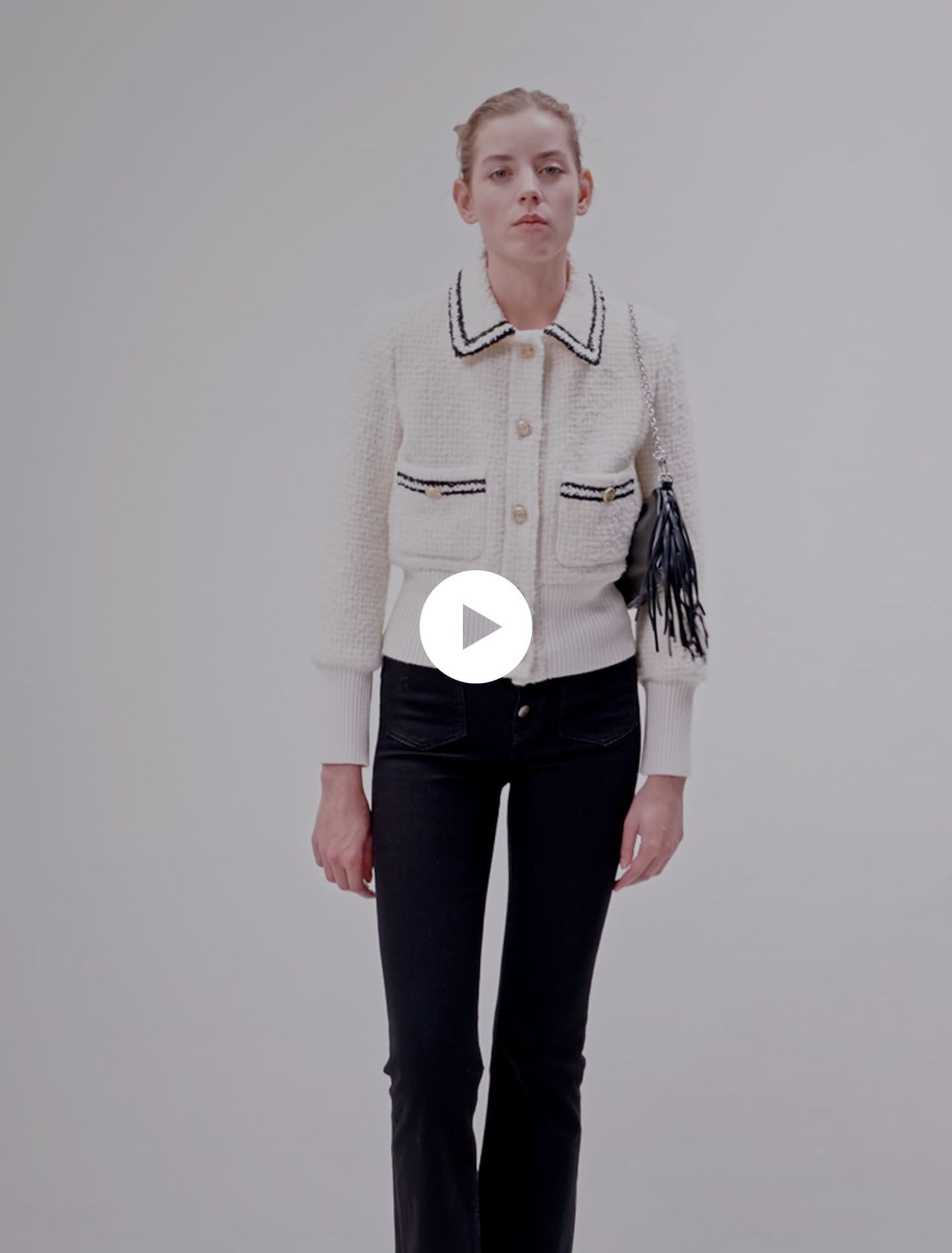 Contrasting tweed-style jacket