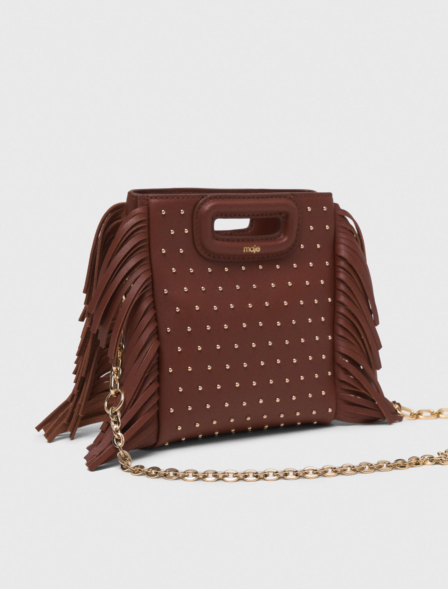 Leather M mini bag with studs