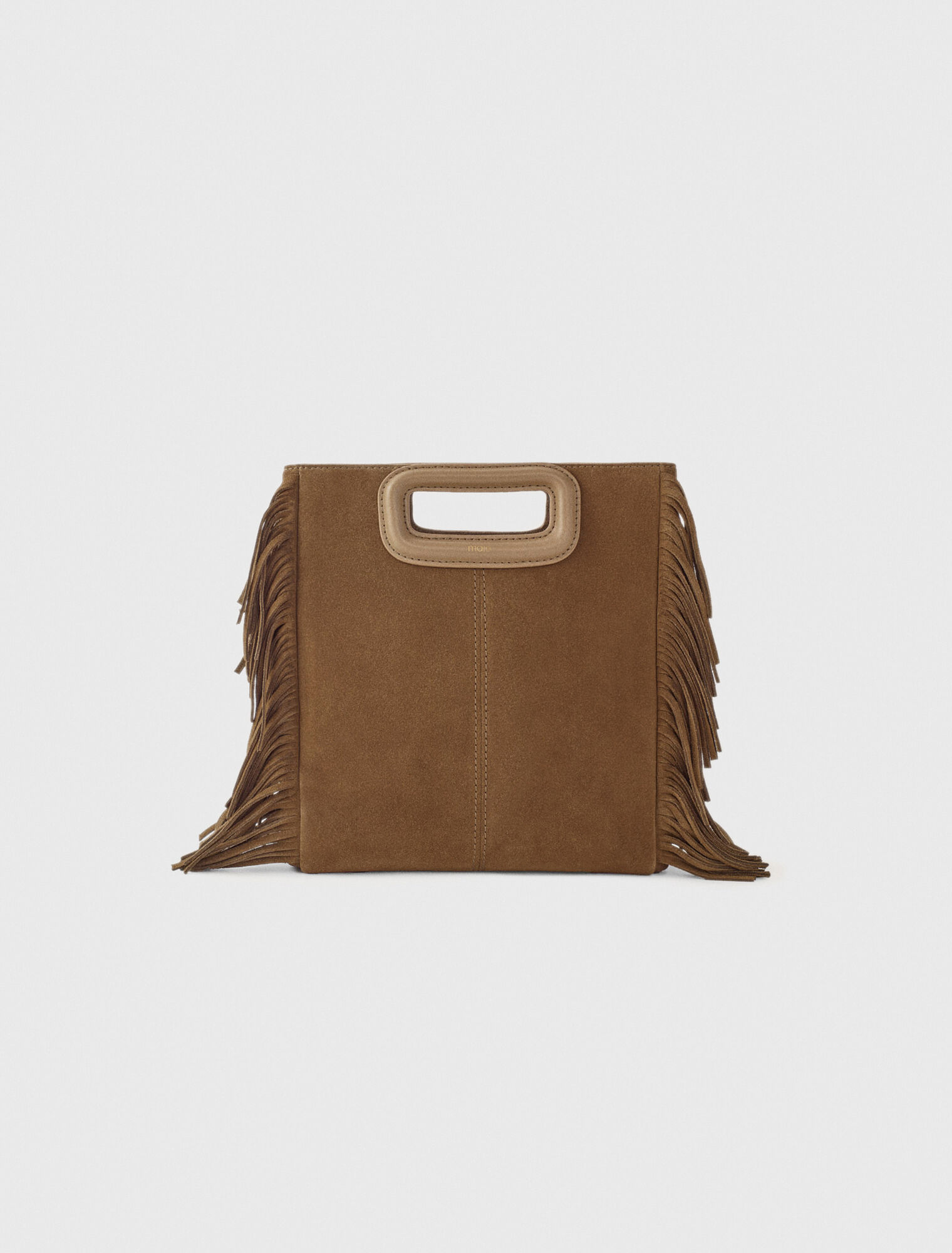 Fringed M bag in suede