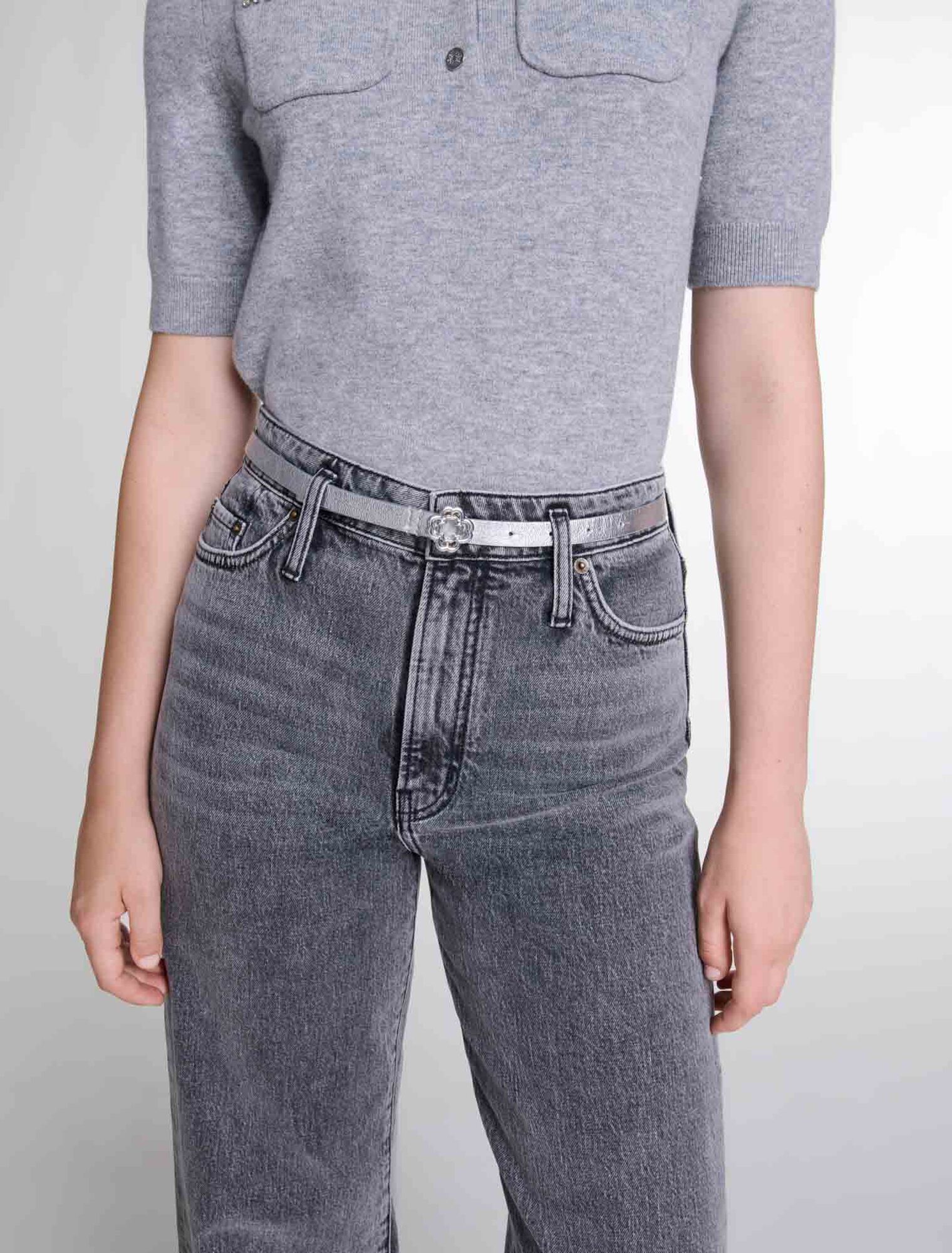 Slim belt with Clover buckle Slim belt with Clover buckle