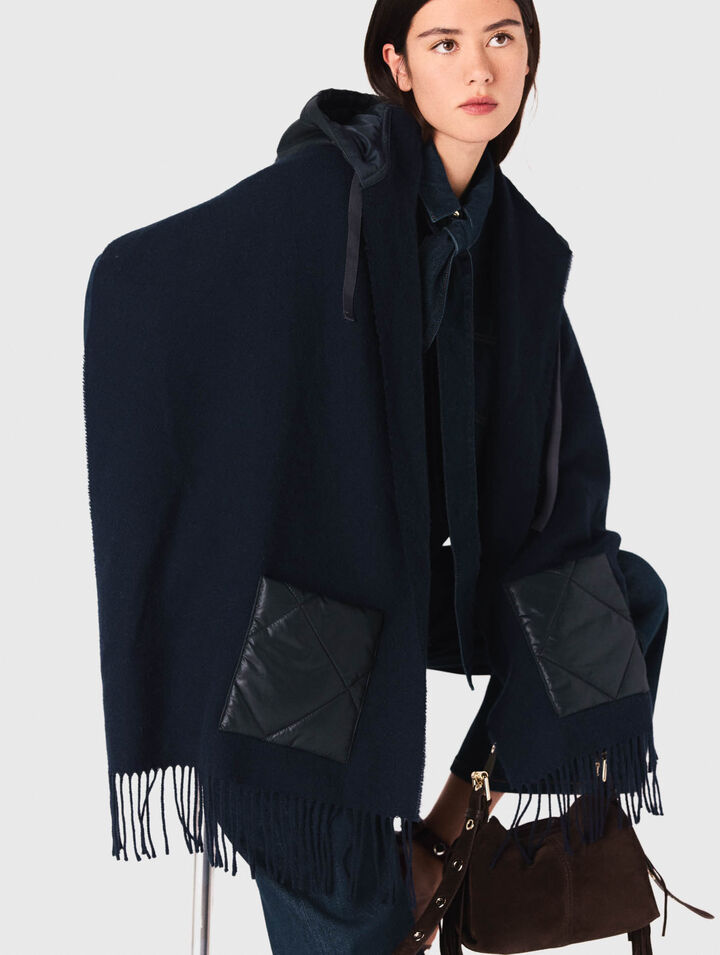 Hooded wool poncho Hooded wool poncho