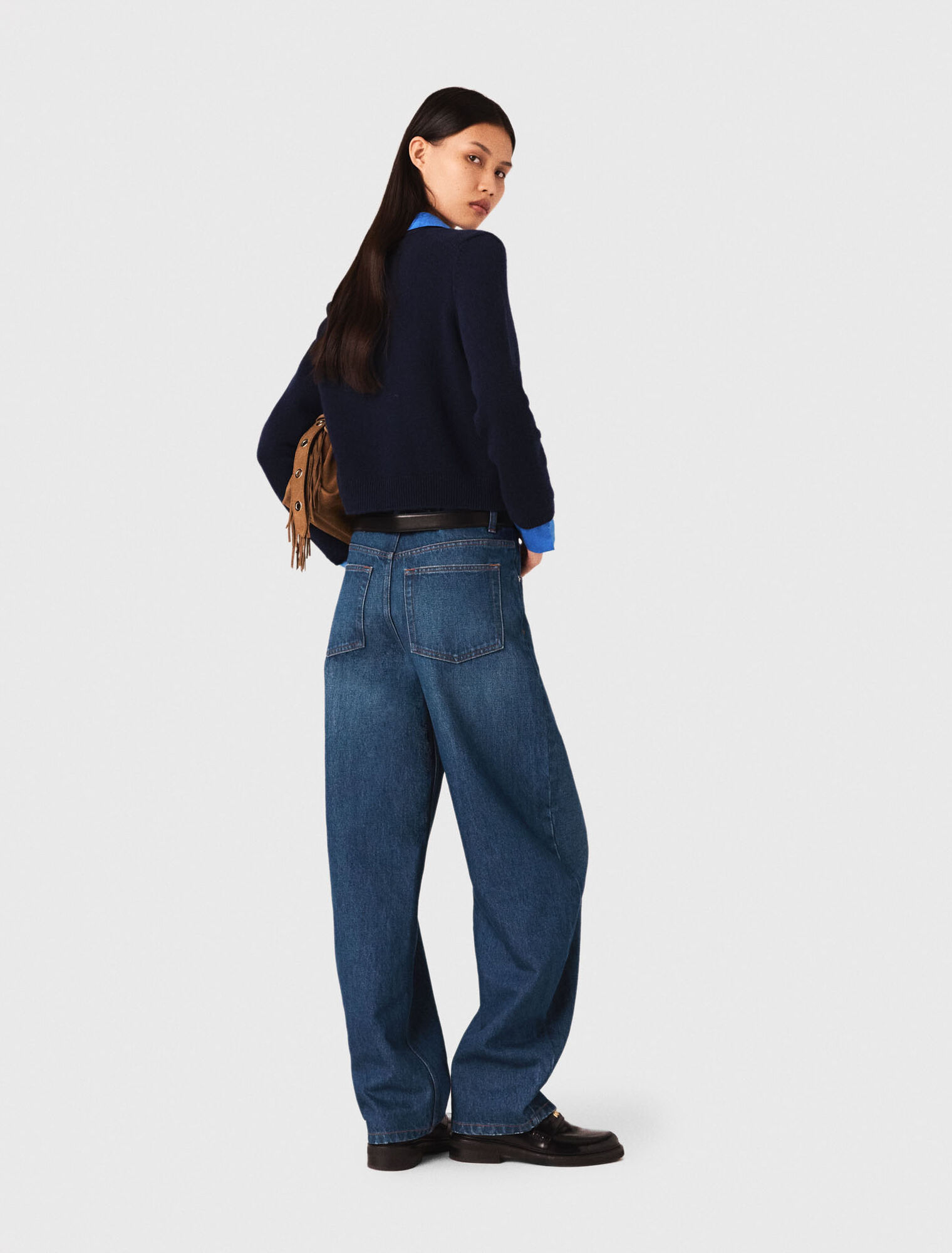 Balloon jeans with martingale