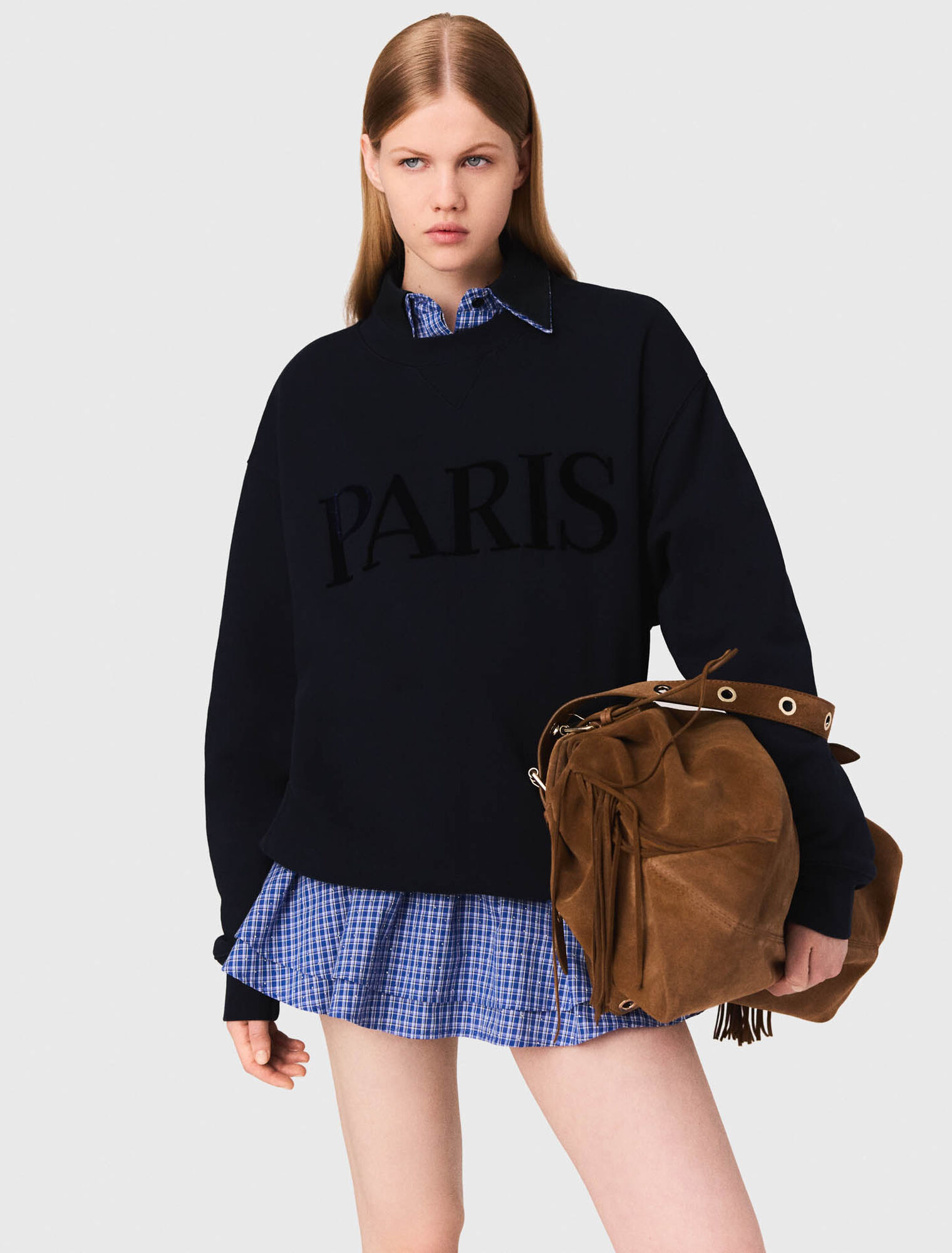 Paris embossed logo sweatshirt