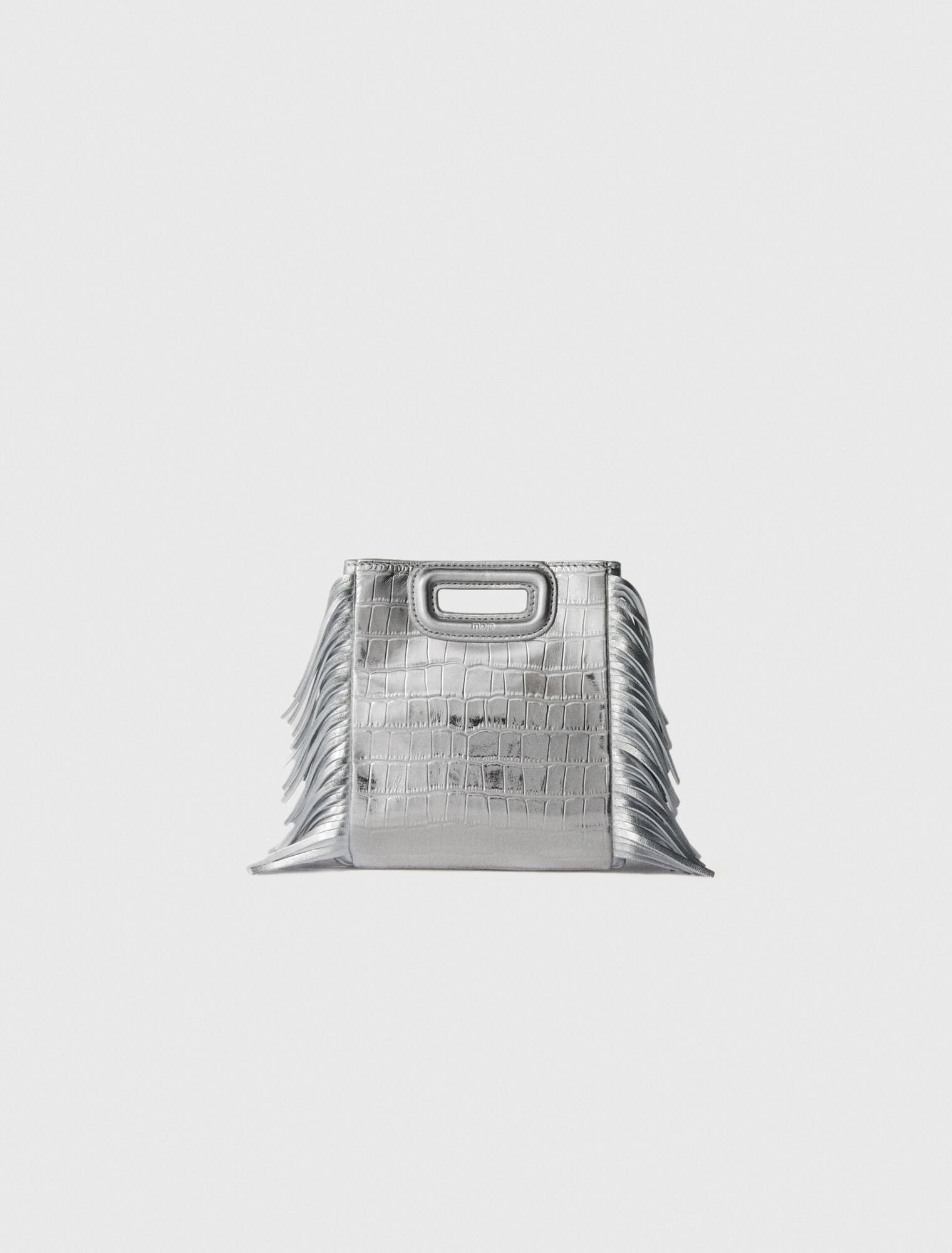 Mini embossed-leather M bag with chain