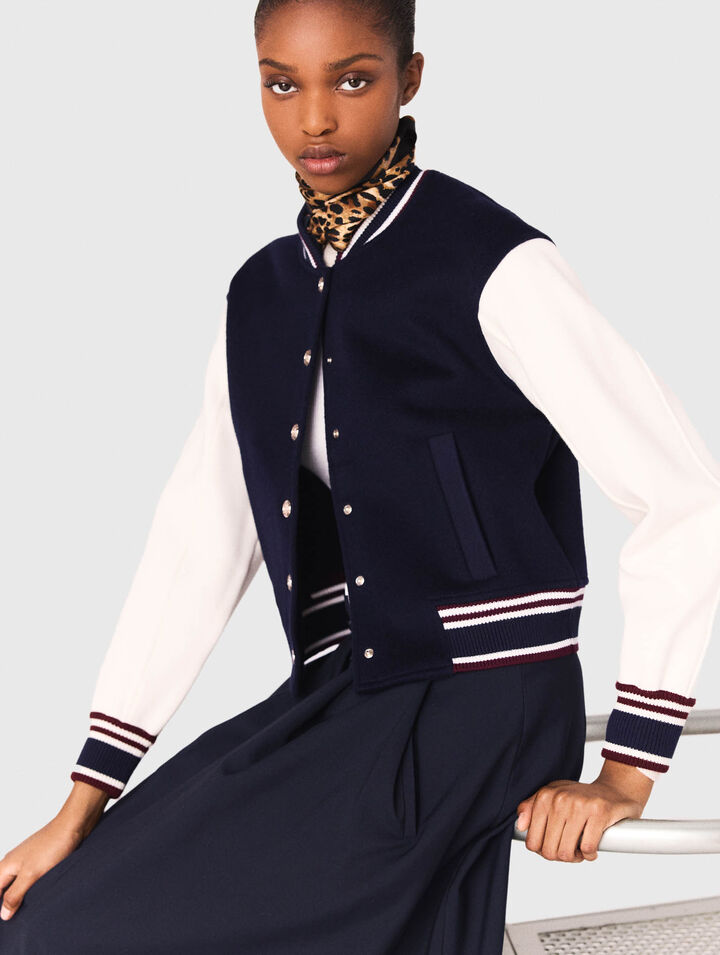 Mixed fabric bomber Mixed fabric bomber