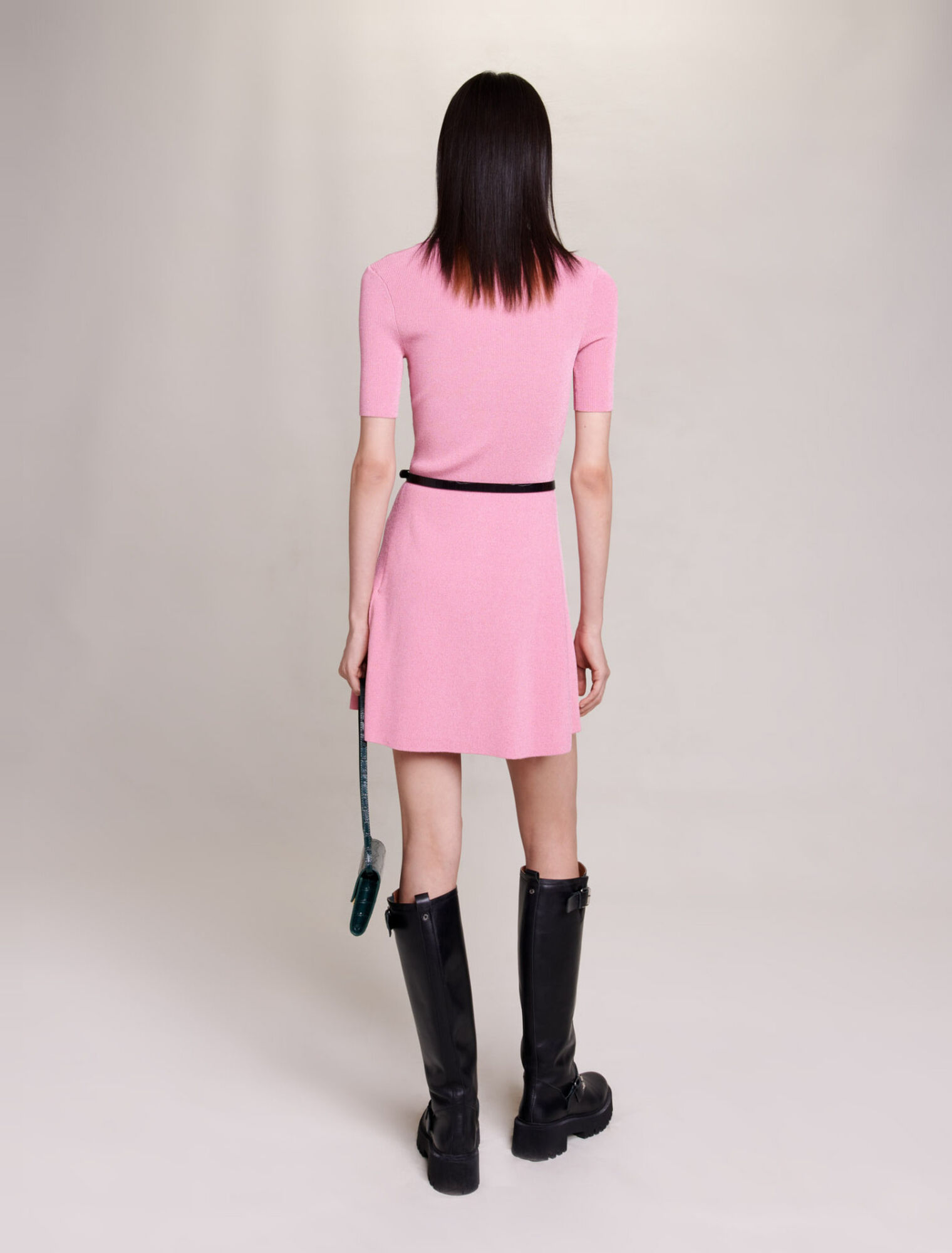 Sparkly ribbed knit dress