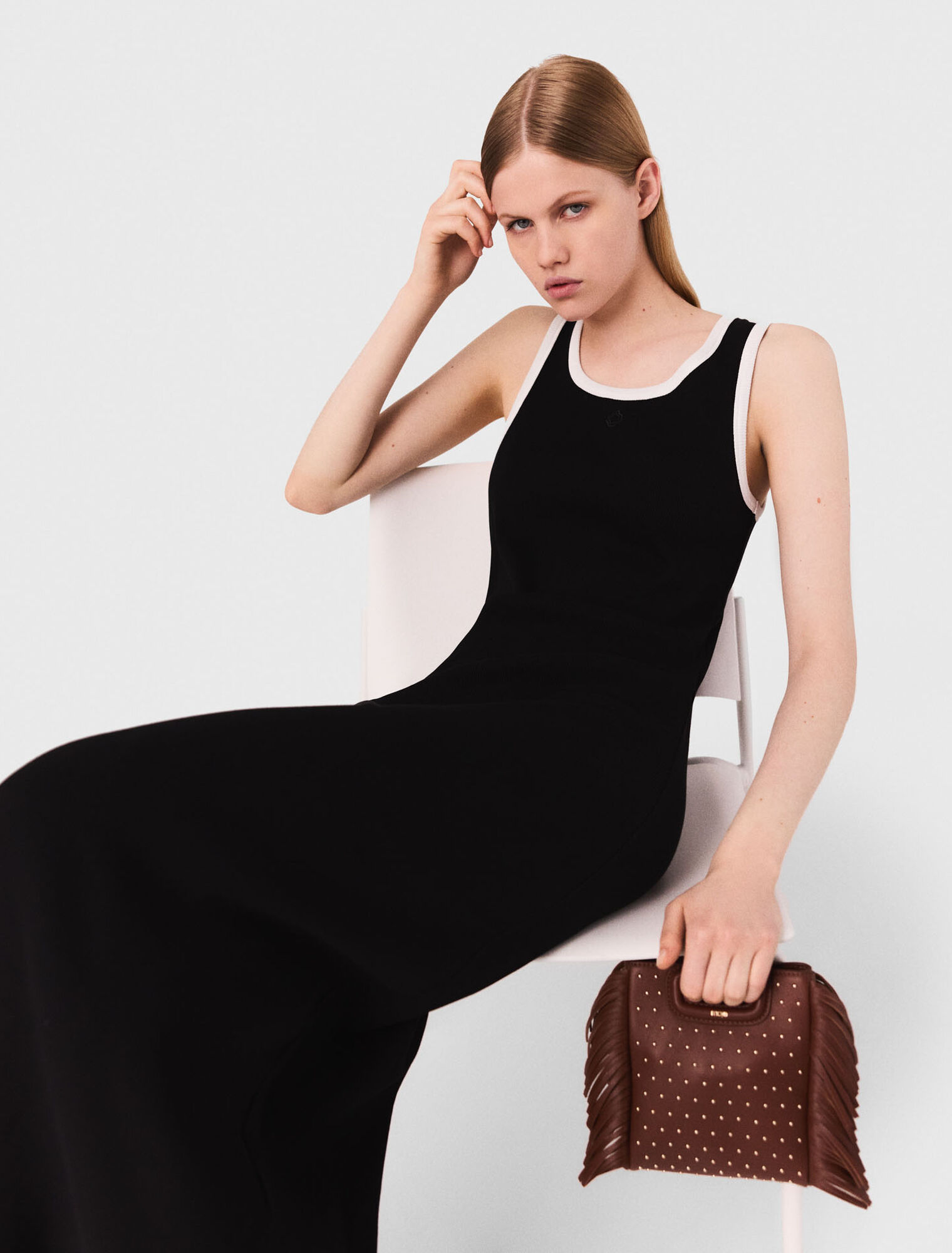 Leather M mini bag with studs