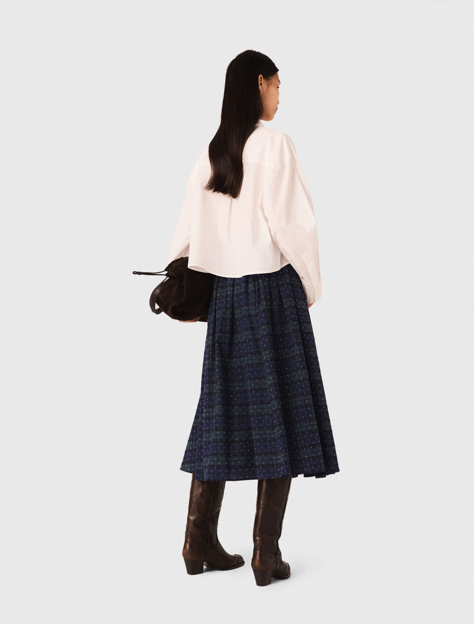 Check skirt with rhinestones Check skirt with rhinestones