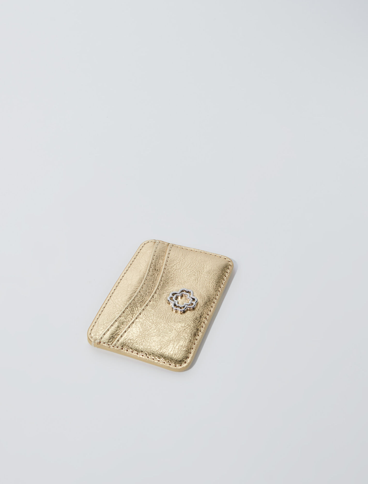 Crackled leather card holder