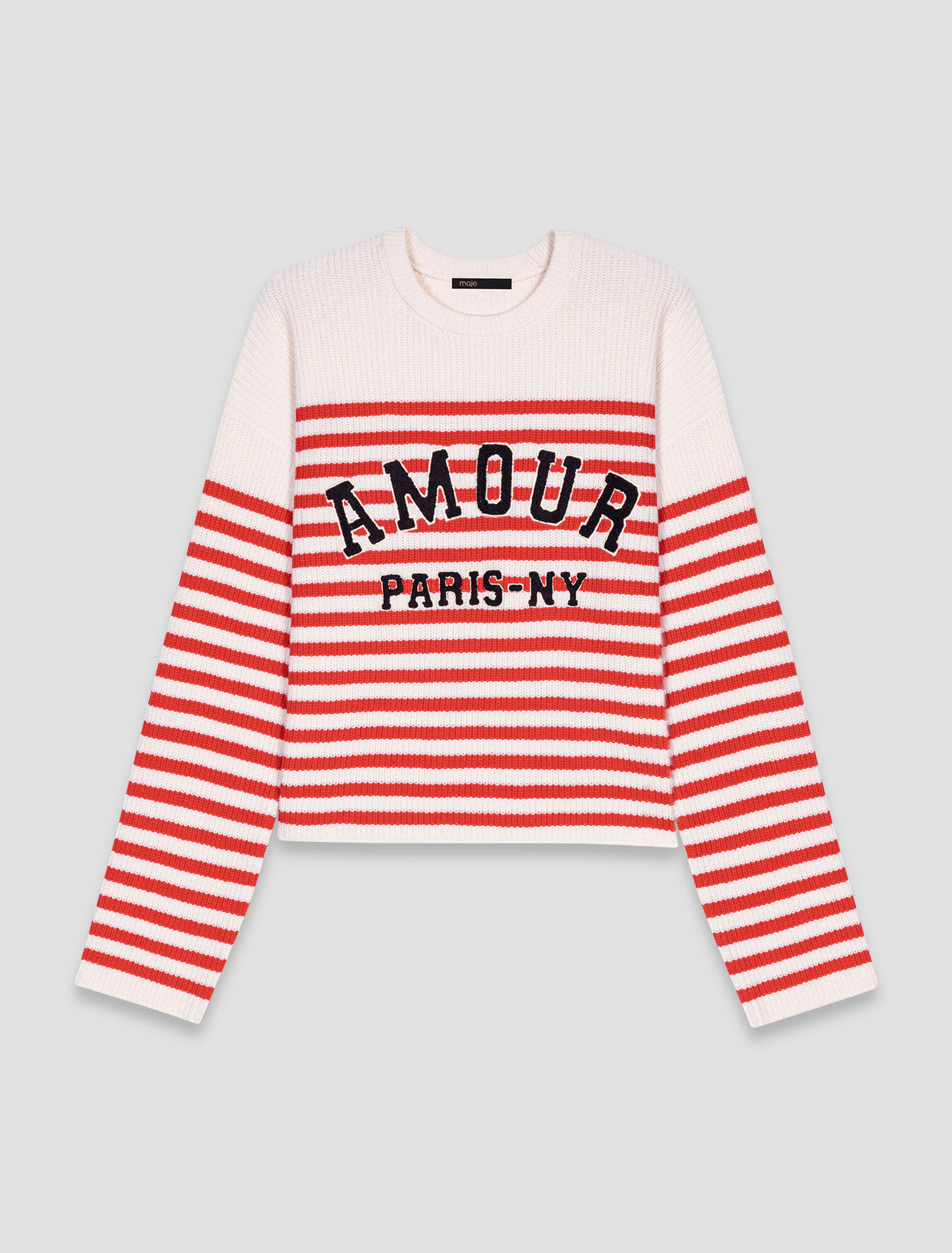 Striped rib knit jumper