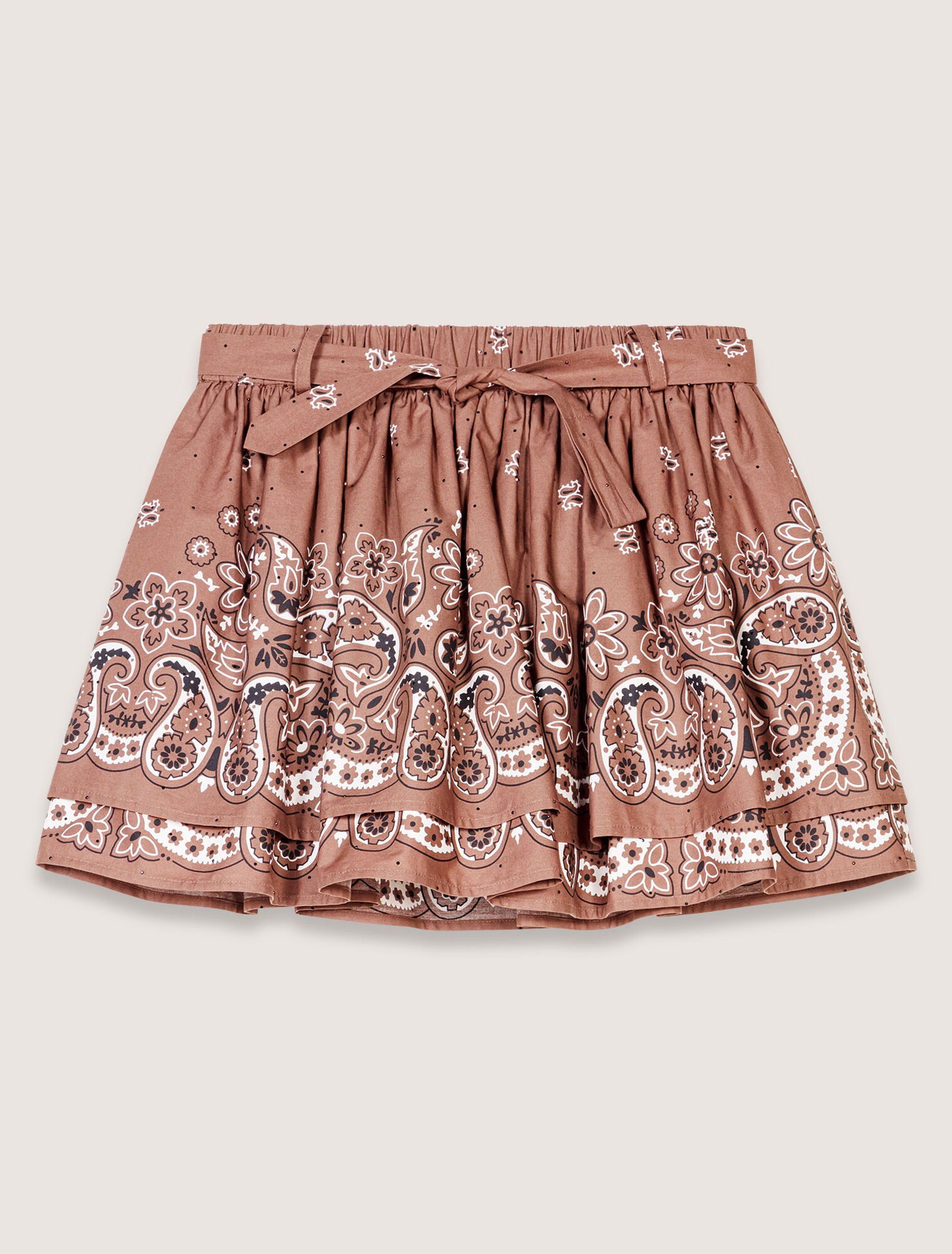 Print mini skirt with rhinestones Print mini skirt with rhinestones