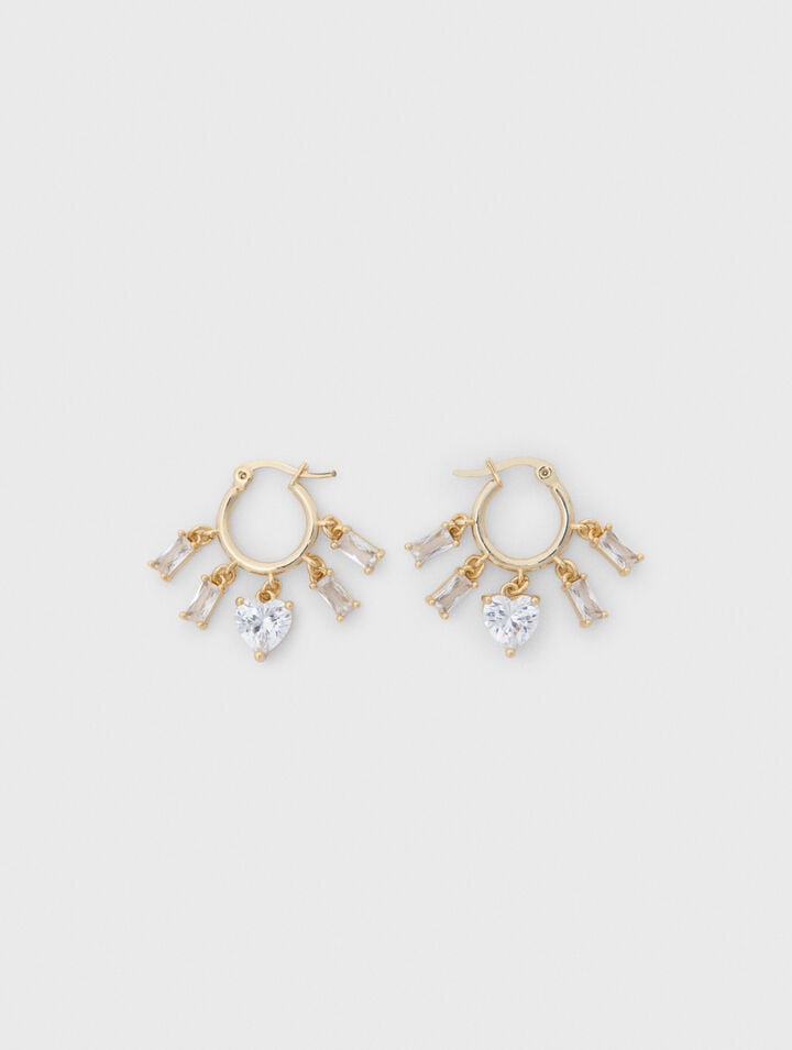 Gold-tone rhinestone hoops