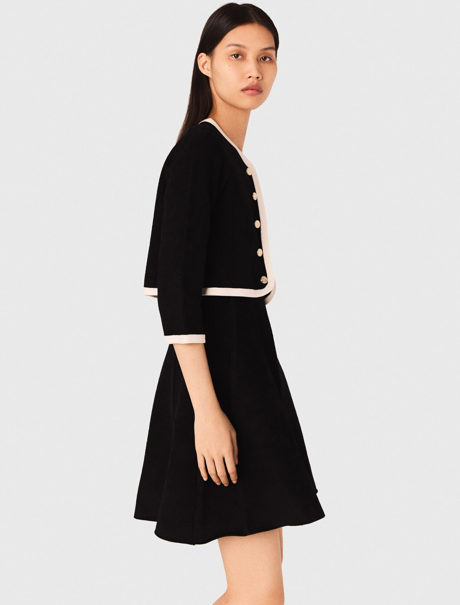 2-in-1 velvet-effect dress