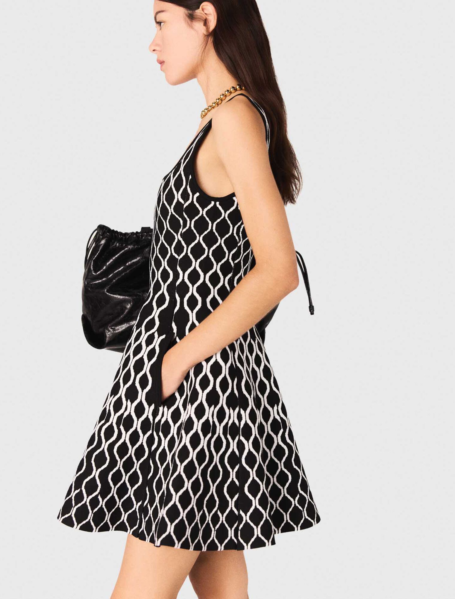 Jacquard knit short dress