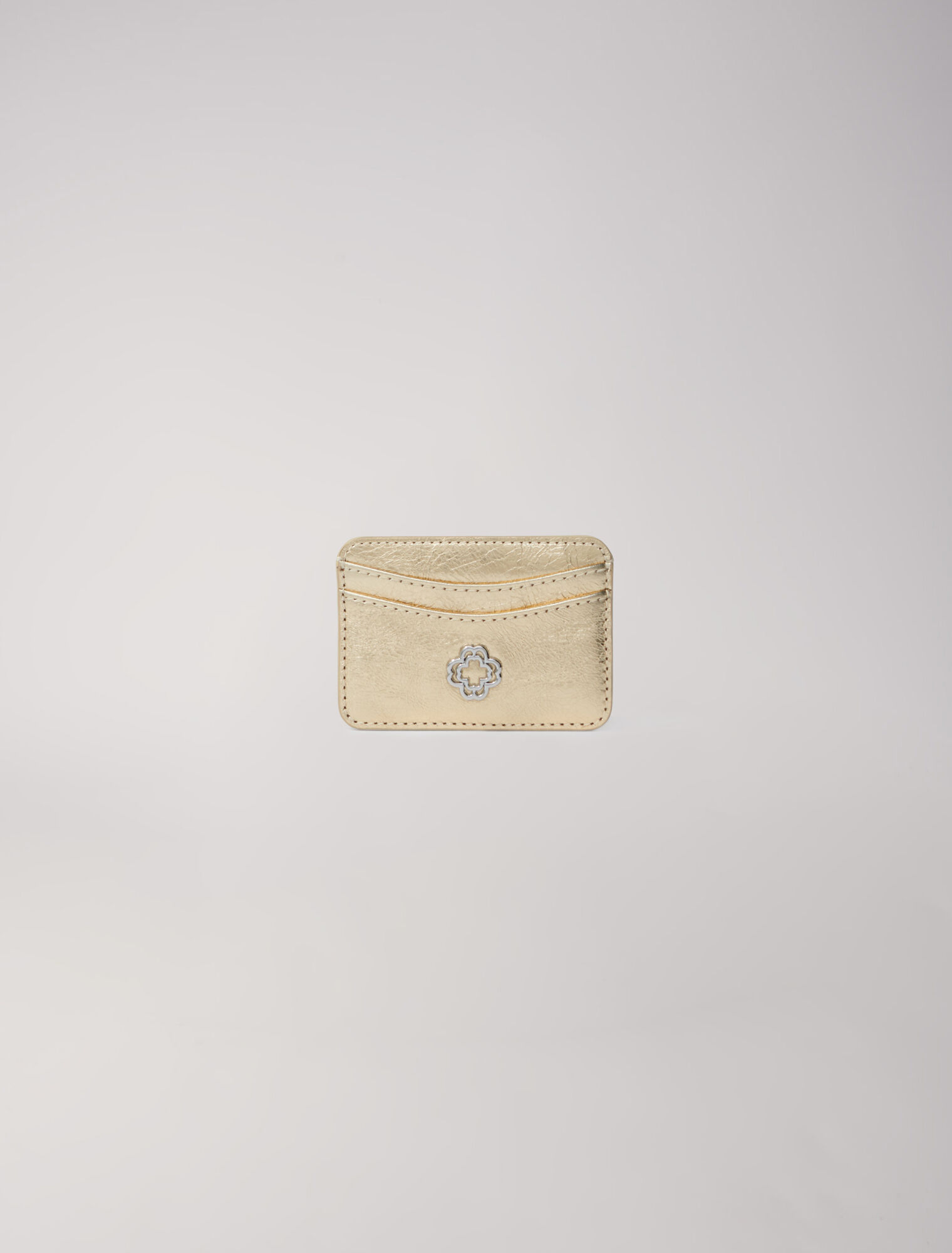 Crackled leather card holder