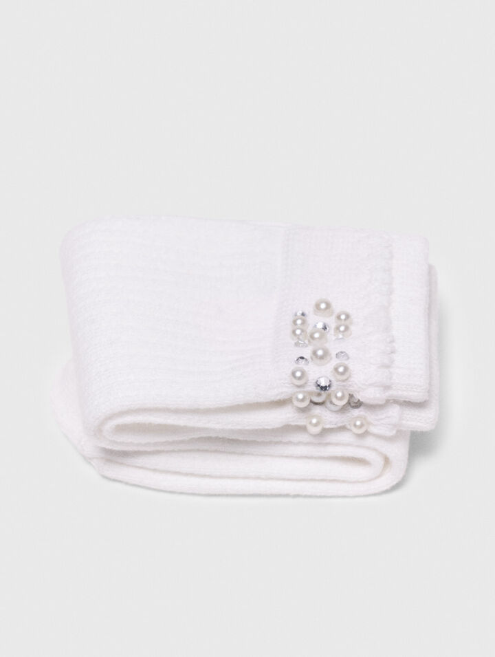 Pearl pointelle socks