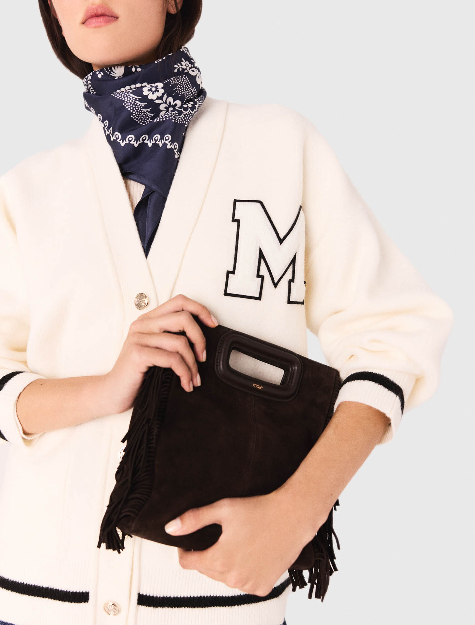 Long cardigan with embroidery