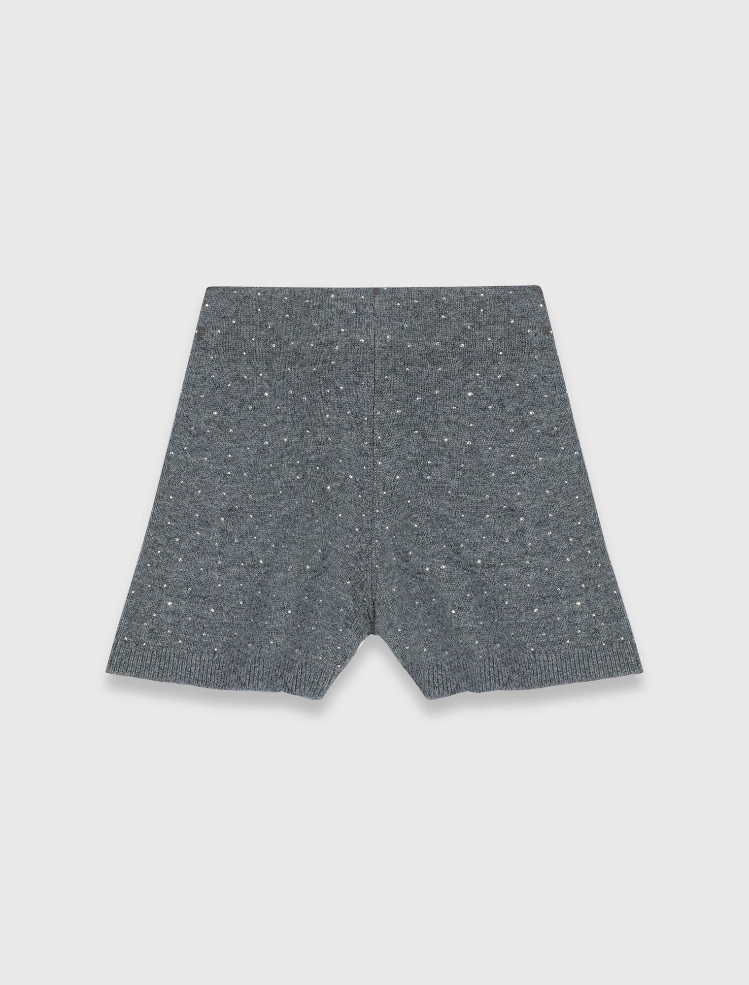 Knit shorts with rhinestones