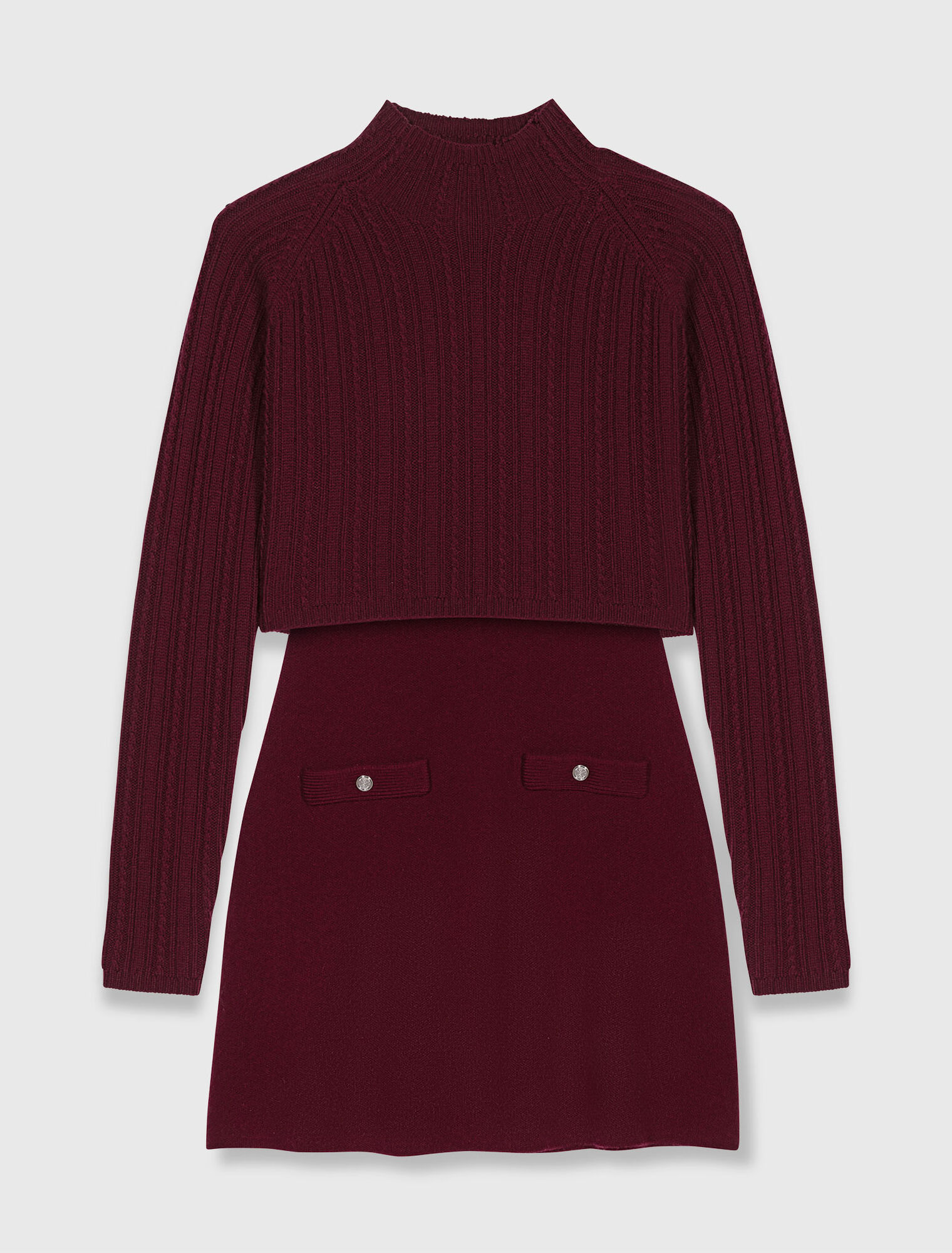 Knit dress with removable jumper