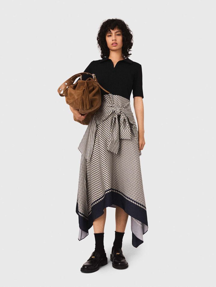 Printed two-tone dress Printed two-tone dress