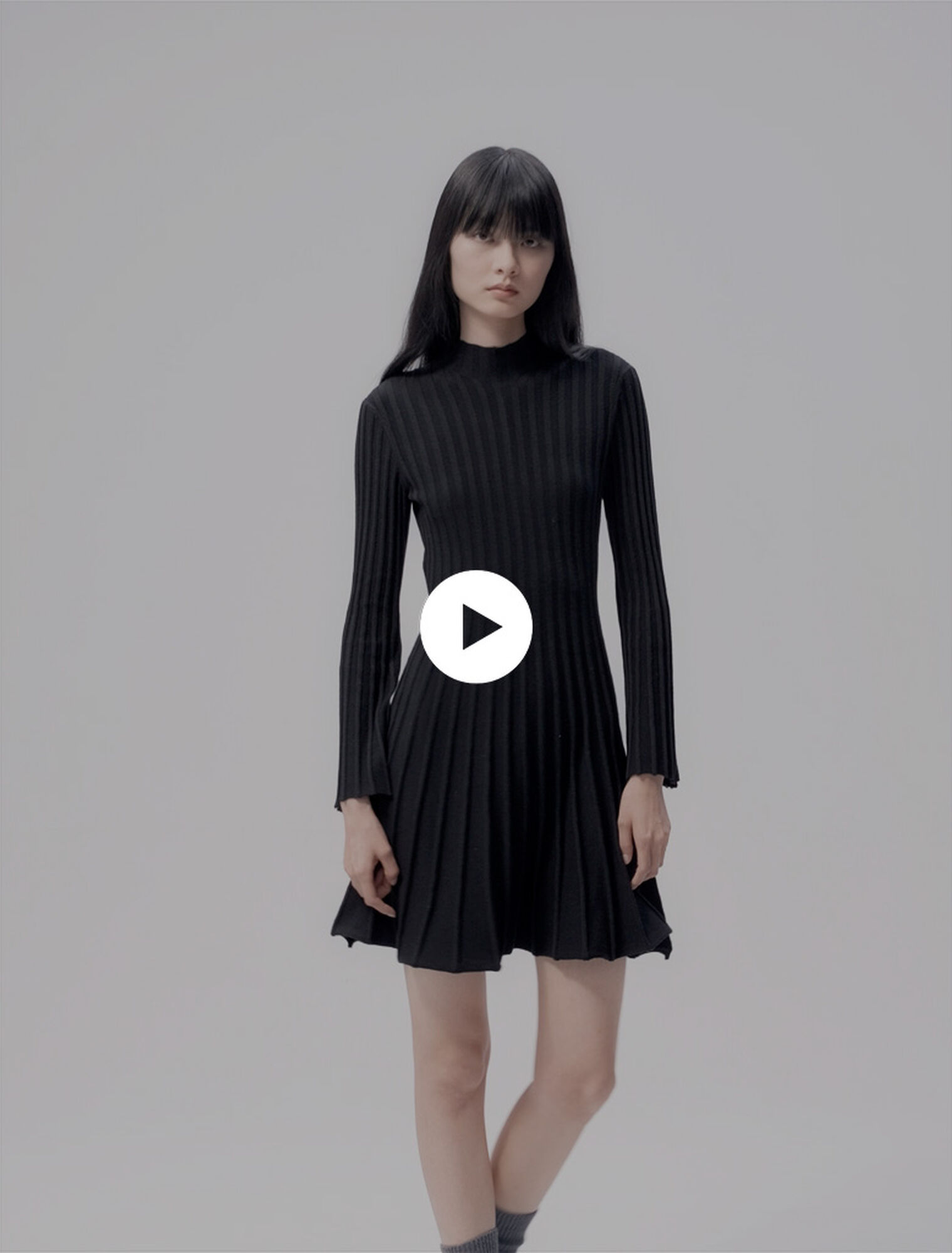 High-neck short skater dress