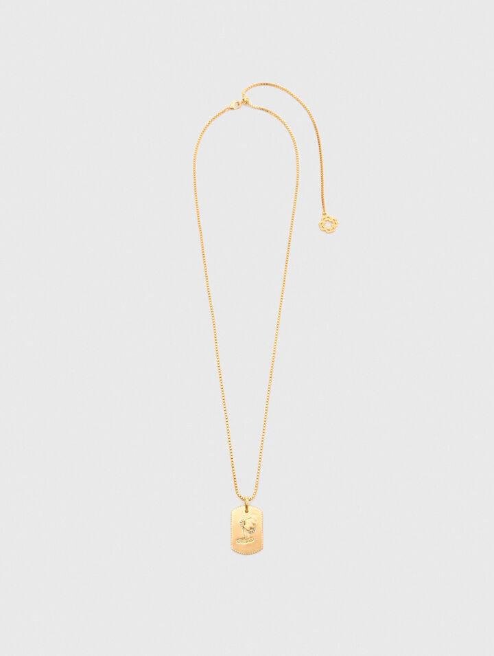 Zodiac sign plaque necklace Zodiac sign plaque necklace