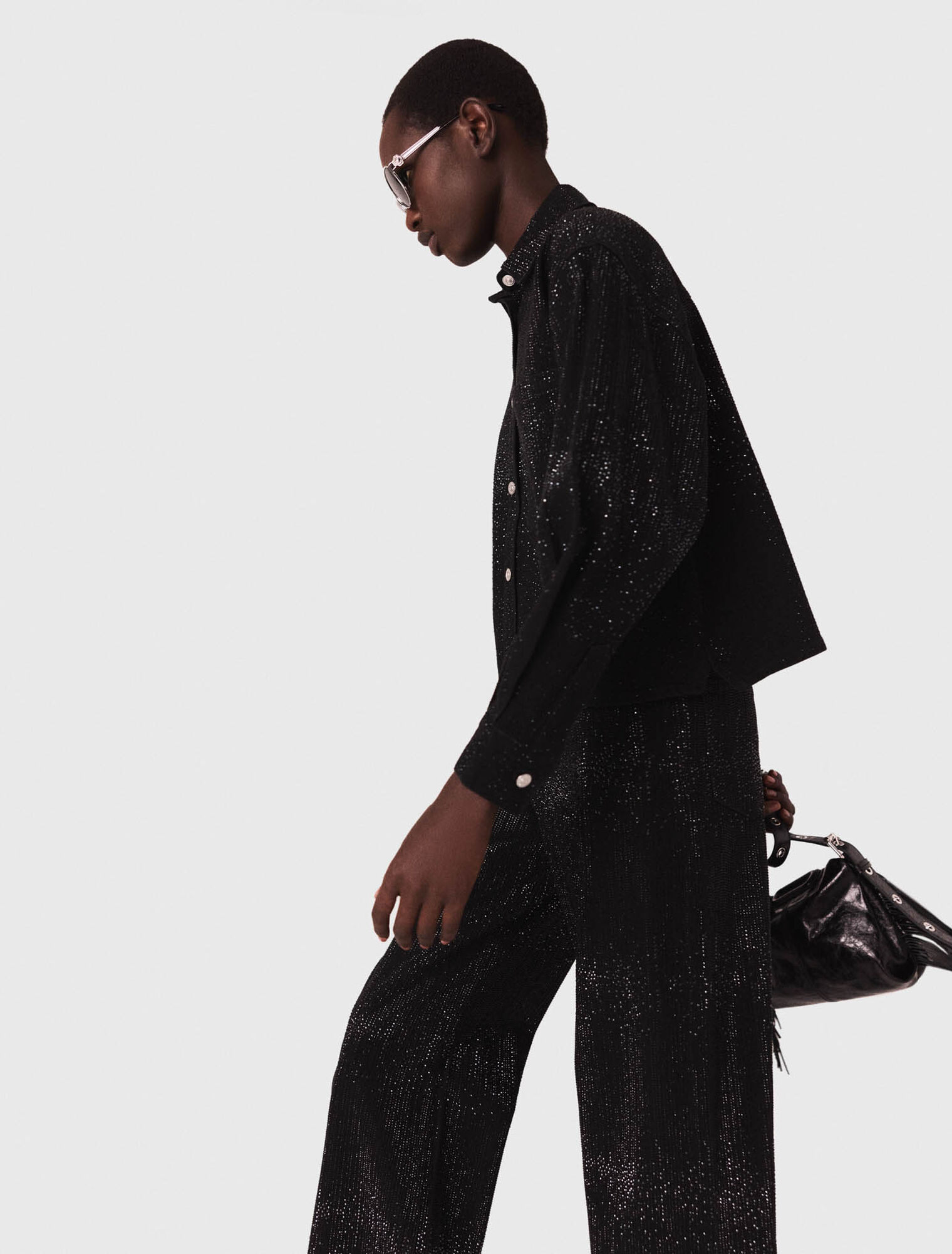 Rhinestone denim shirt