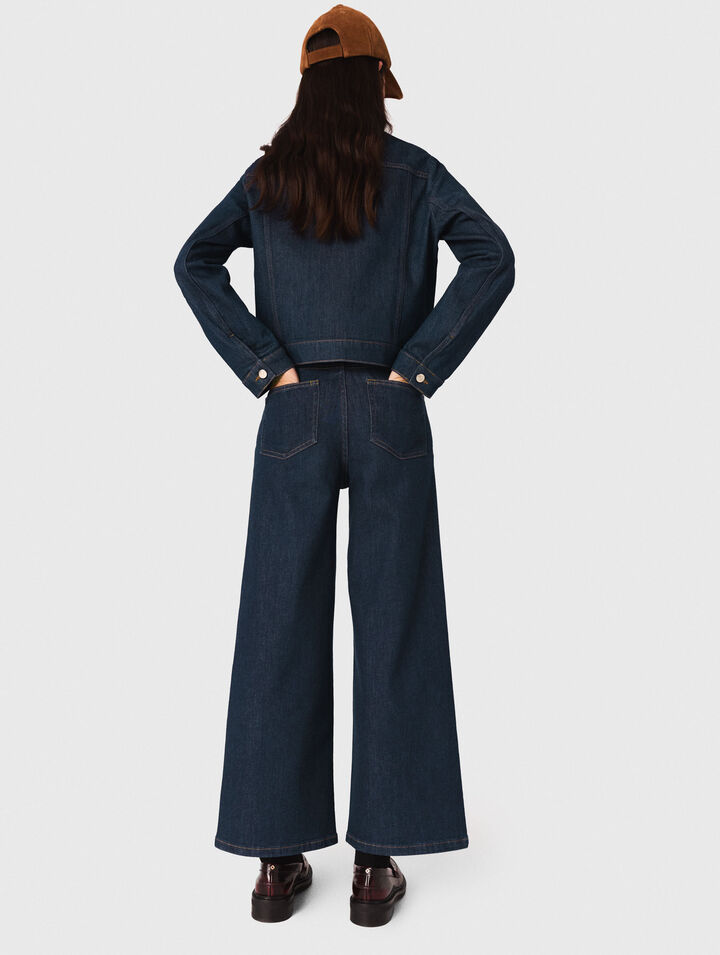 Wide jeans with patch pockets Wide jeans with patch pockets