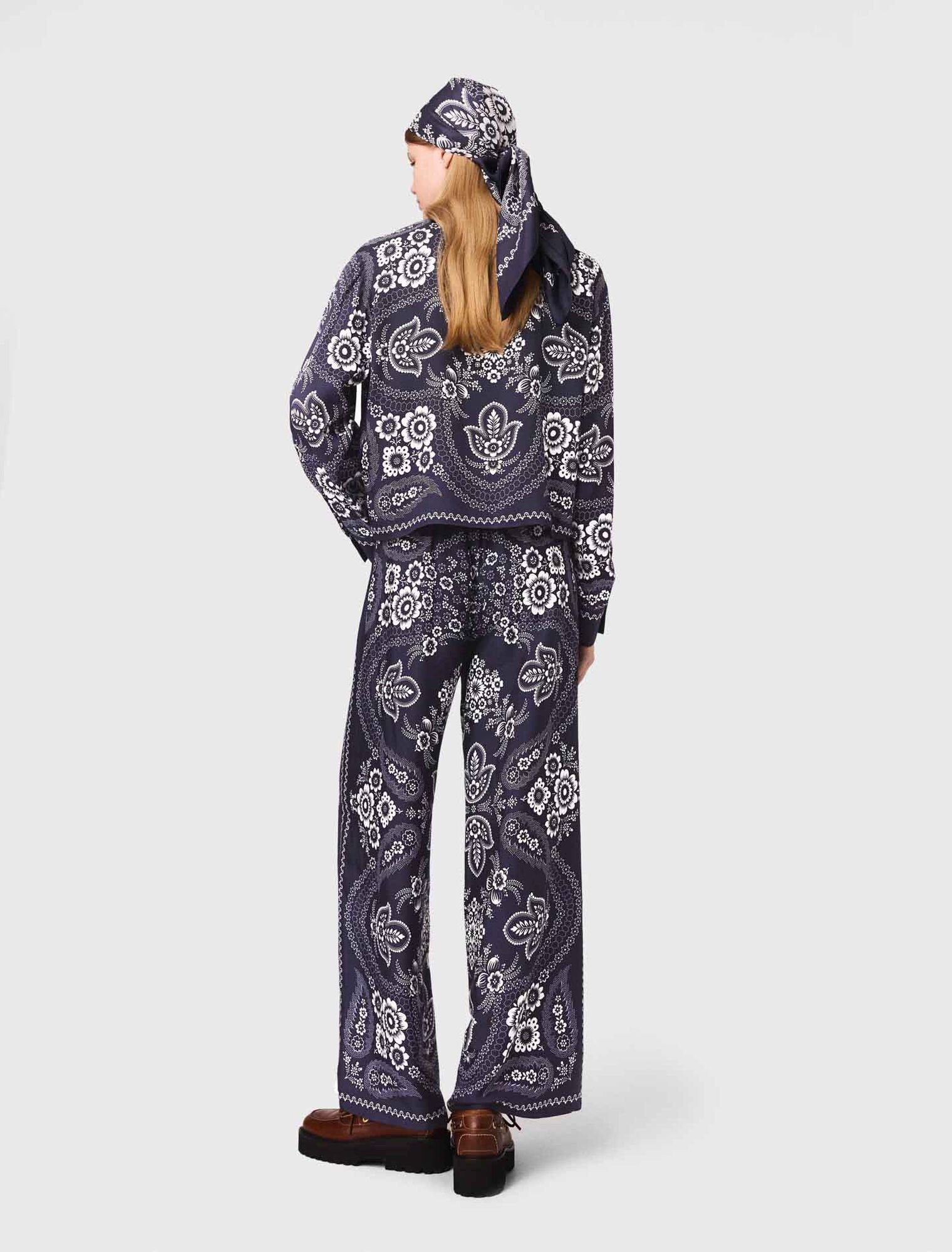 Flowing print trousers