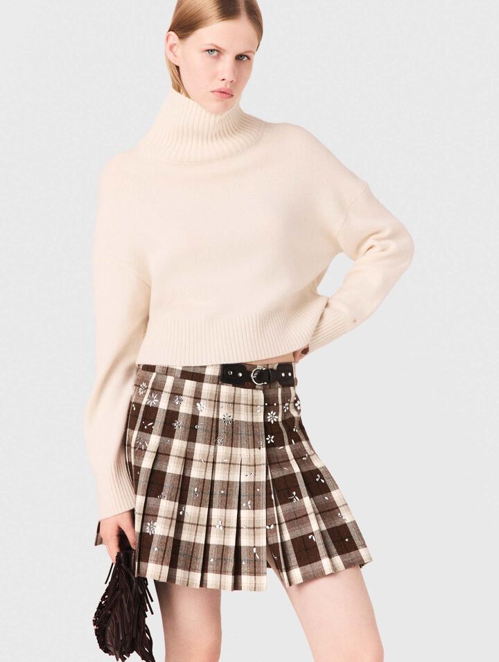 Rhinestone checked kilt Rhinestone checked kilt