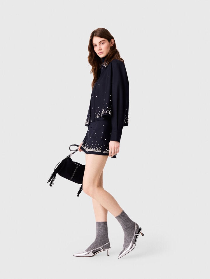 Rhinestone layered skort