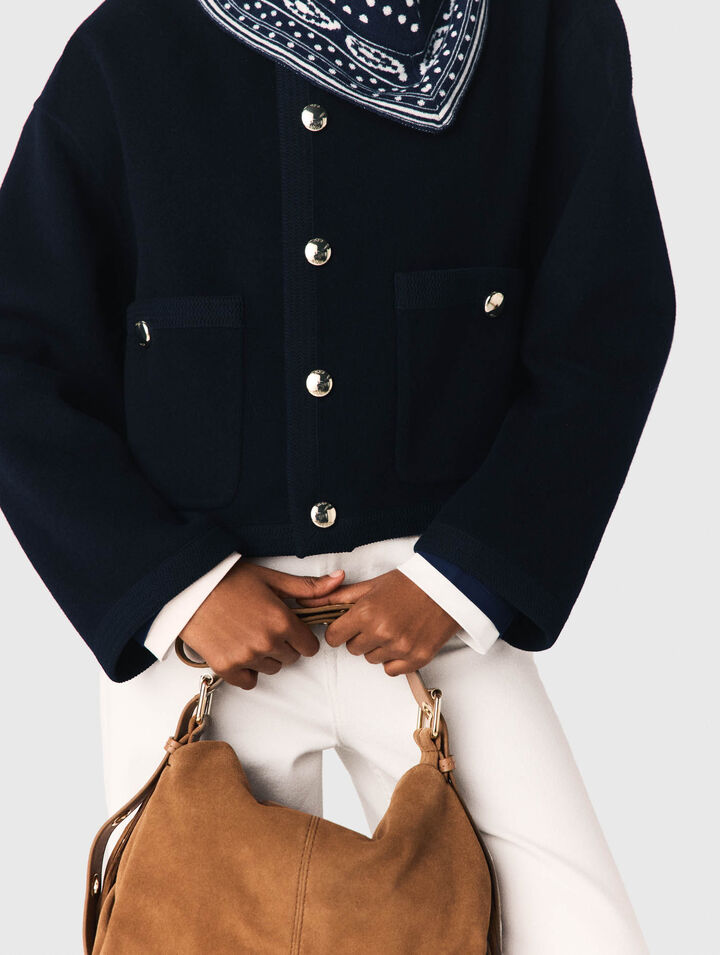 Double-faced jacket, braided trim