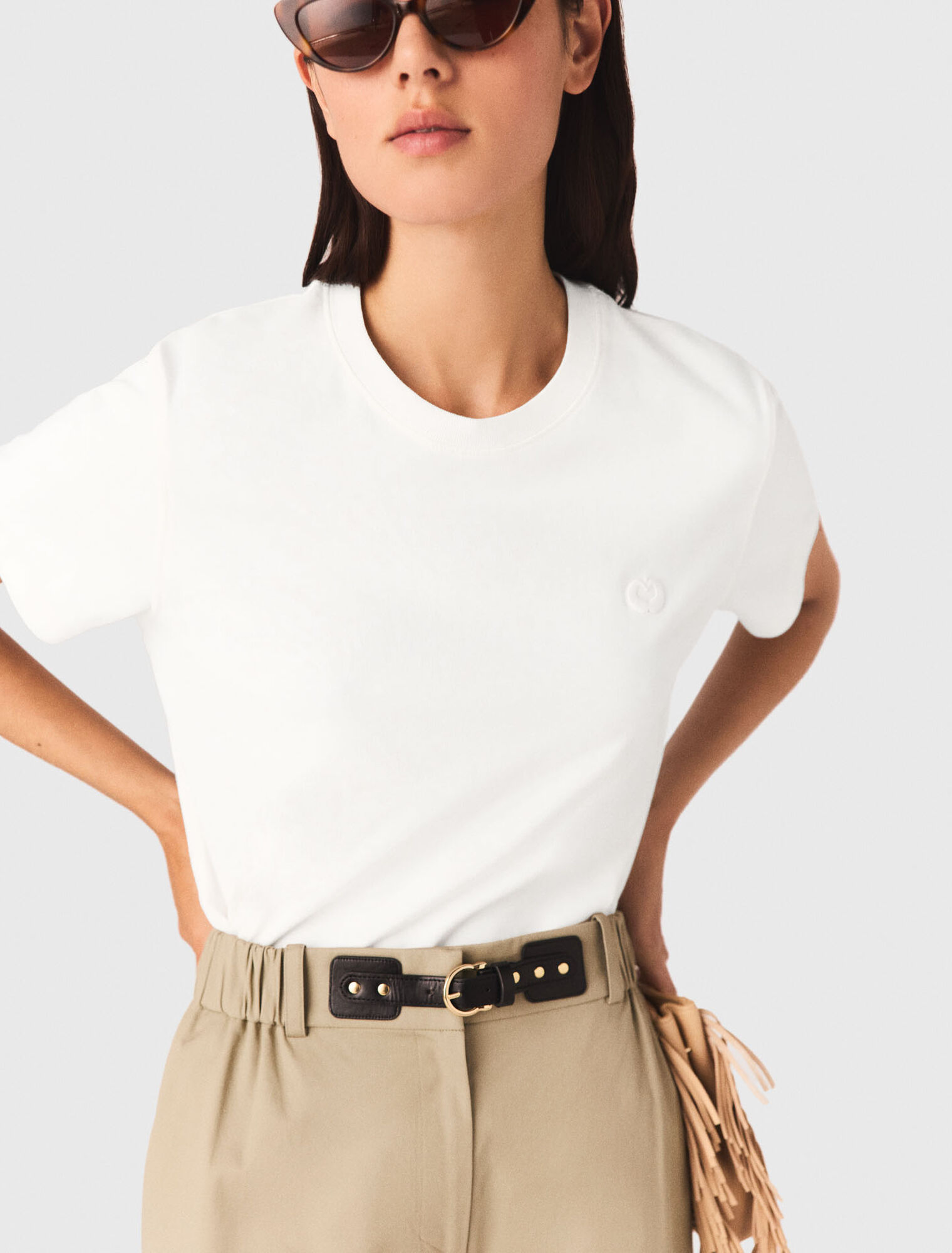 T-shirt with small embroidered logo