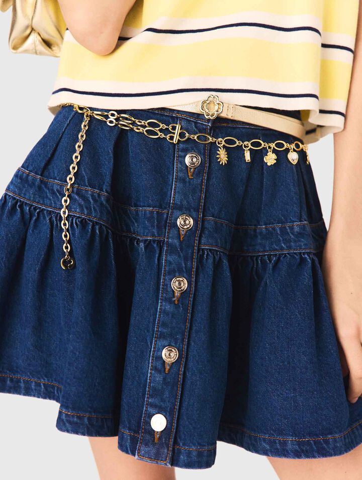 Double chain belt with charms