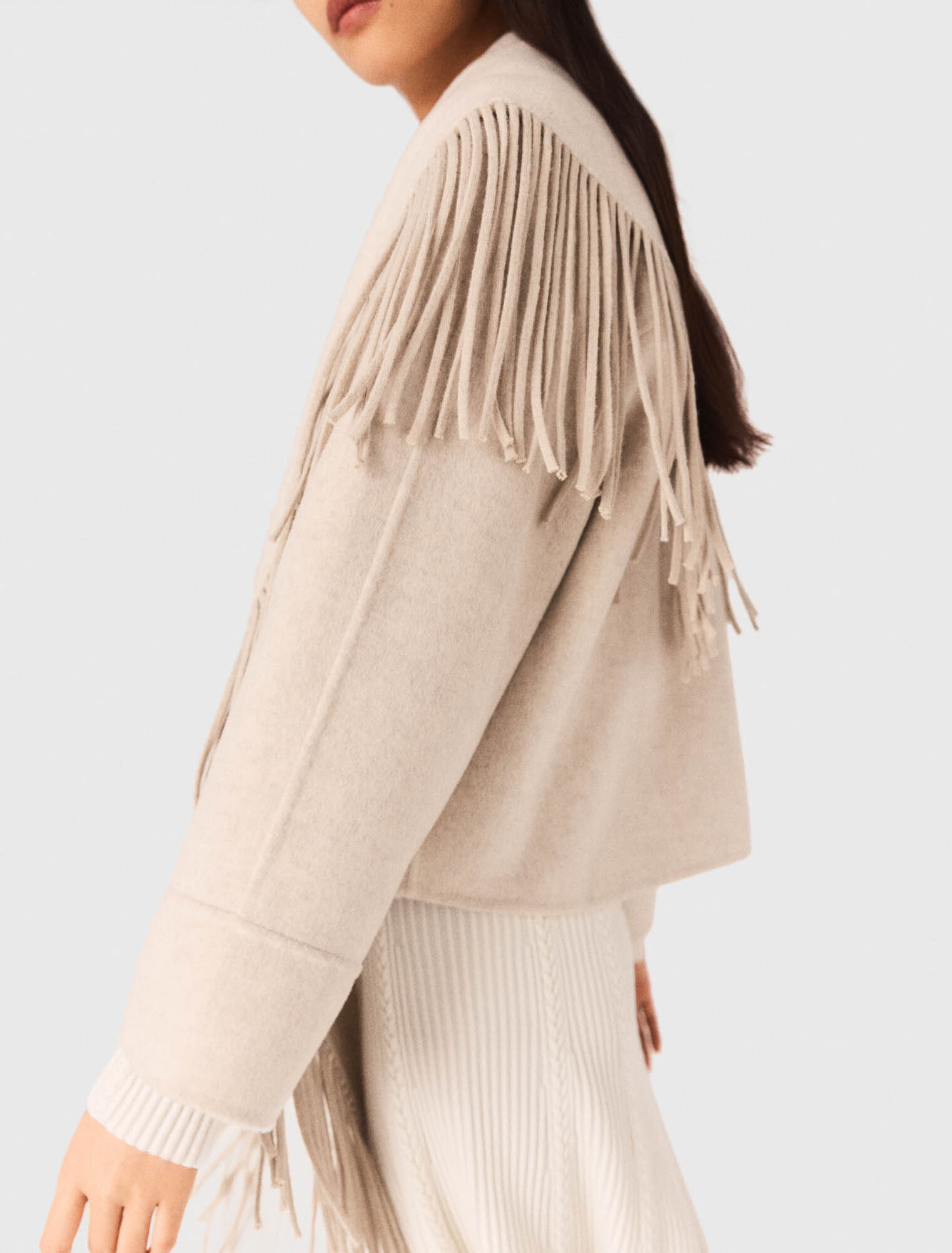 Cropped wool coat