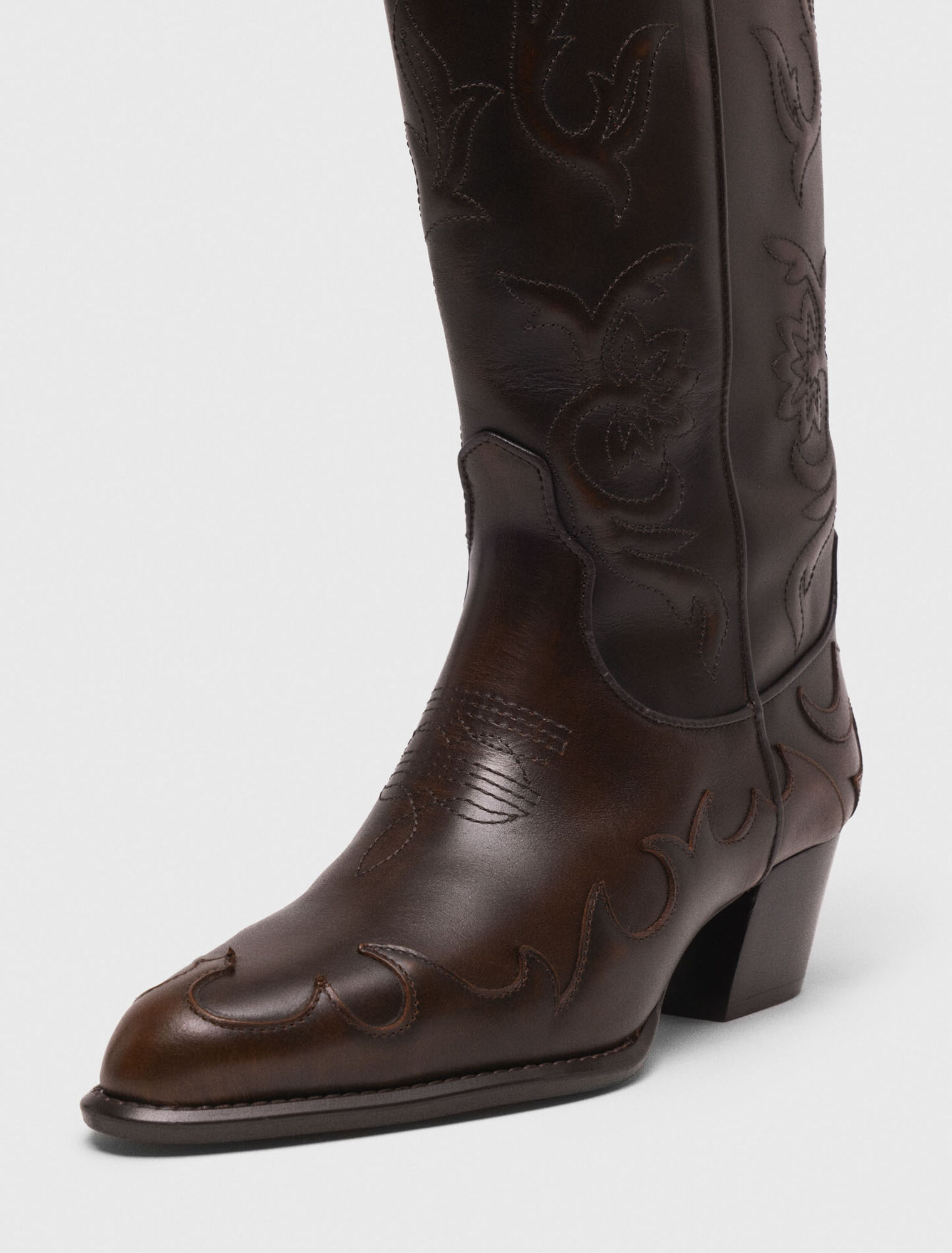 Leather cowboy boots
