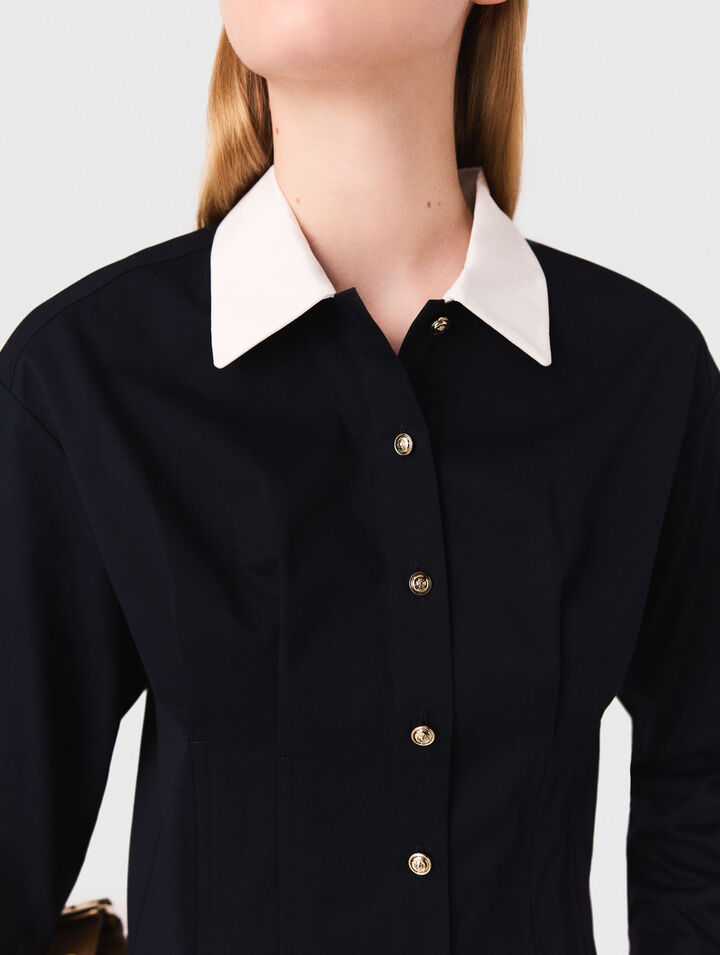 Cropped poplin shirt