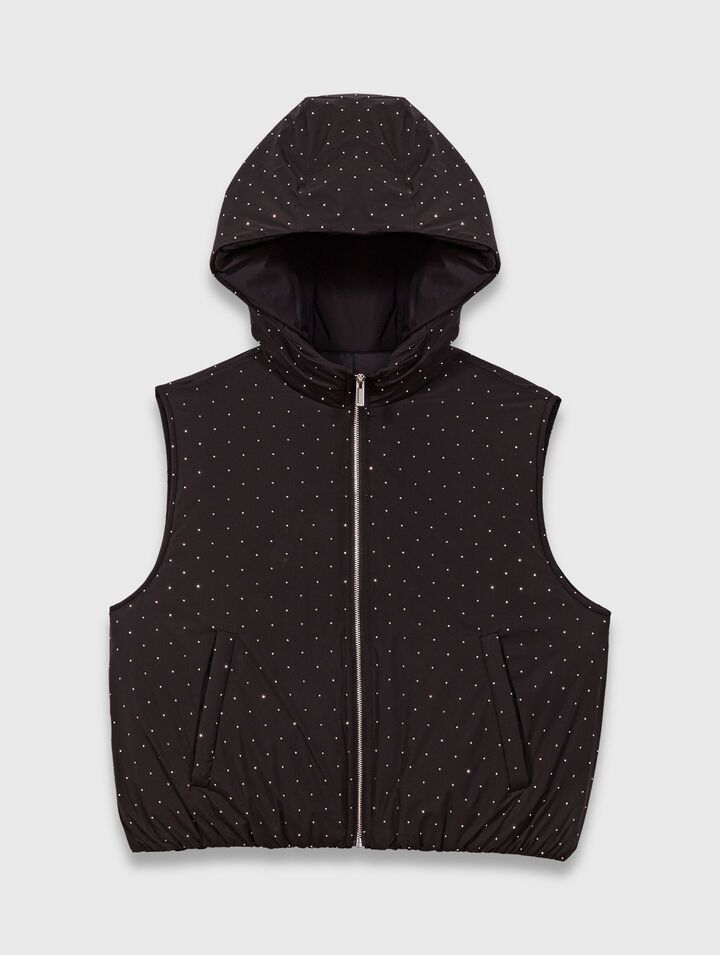 Rhinestone sleeveless puffer jacket Rhinestone sleeveless puffer jacket