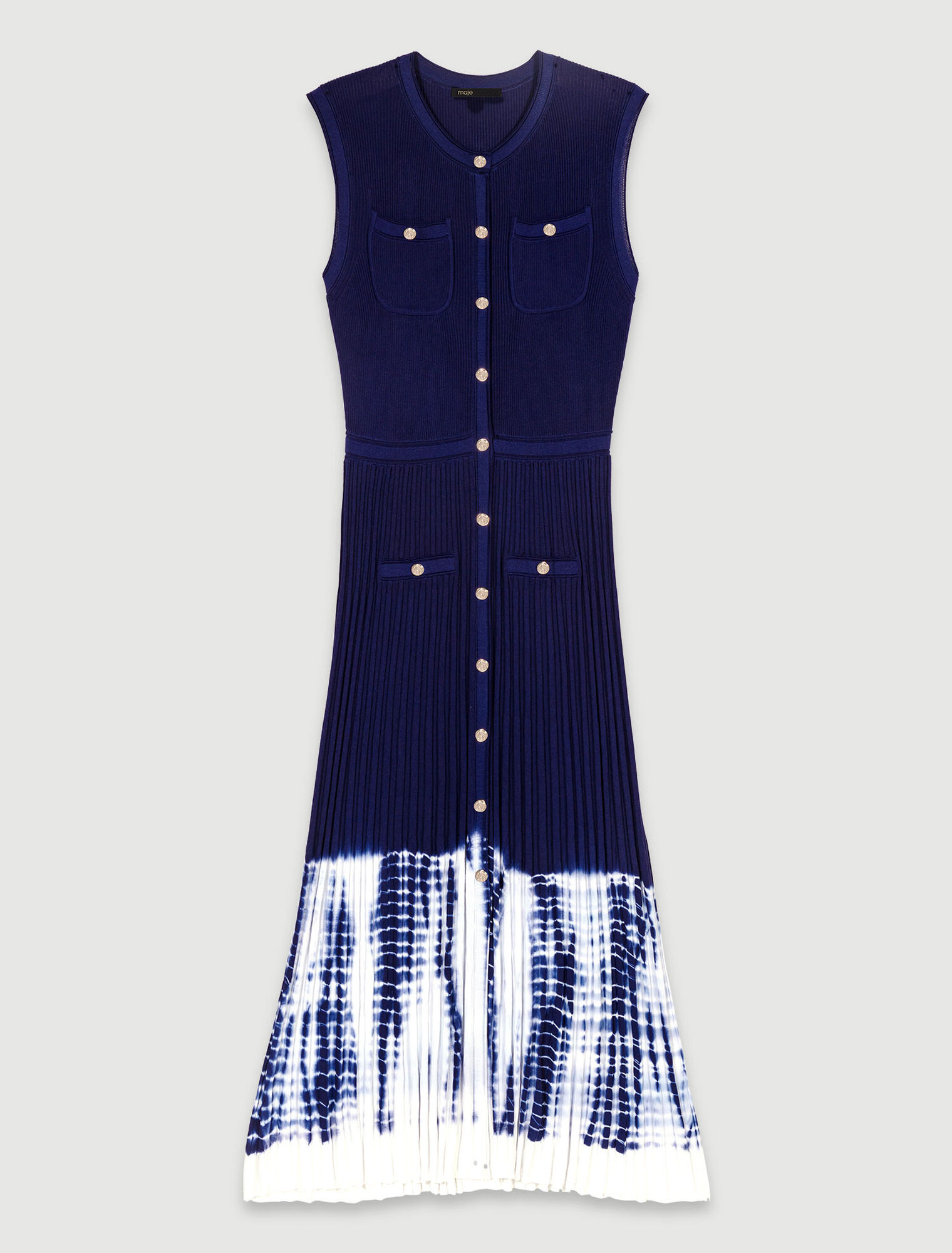 Tie-dye knit maxi dress