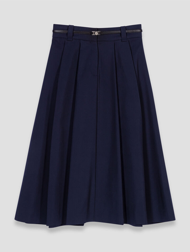 Long cotton skirt with belt Long cotton skirt with belt