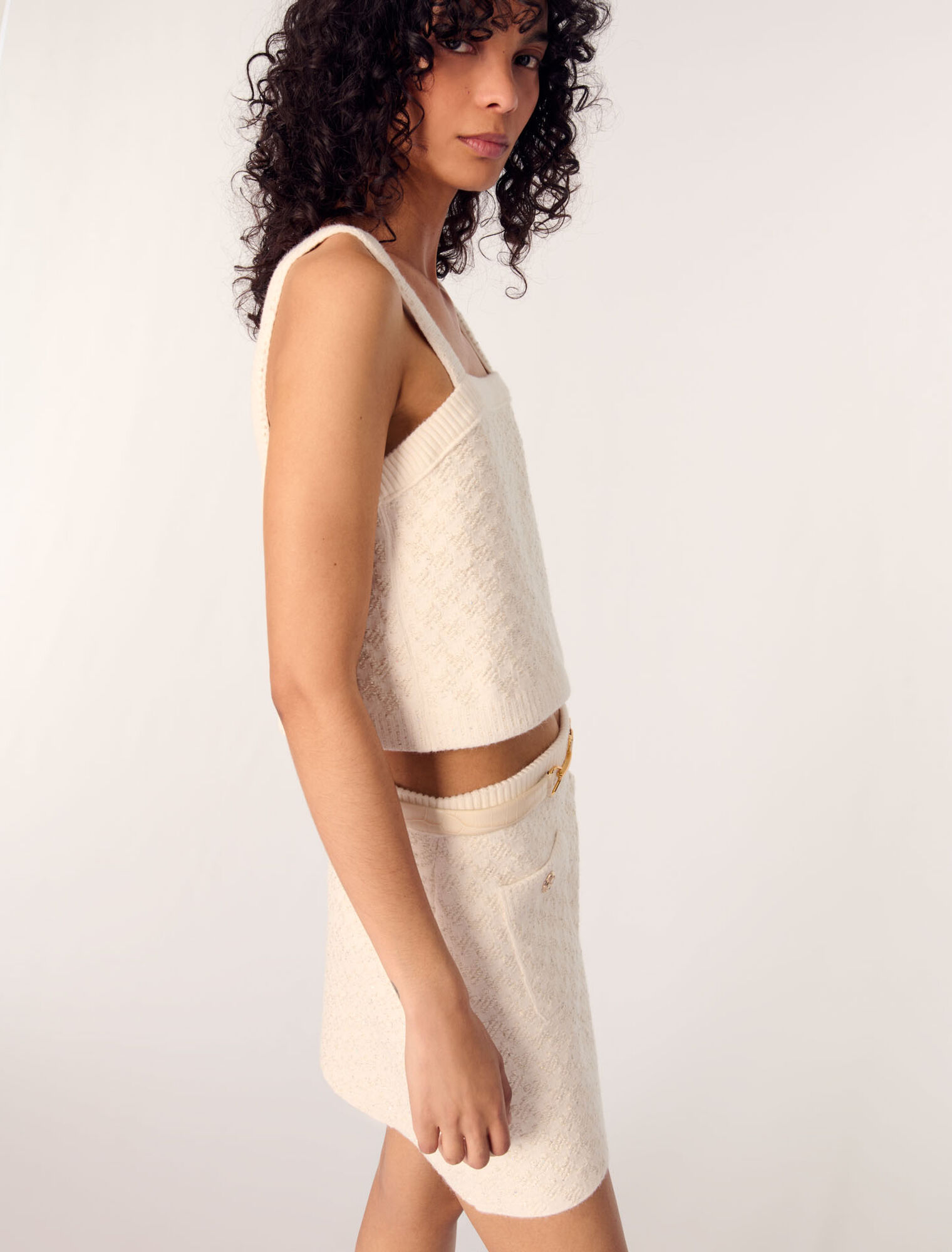 Tweed-effect knitted skirt Tweed-effect knitted skirt