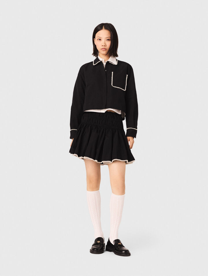 Beaded taffeta skirt