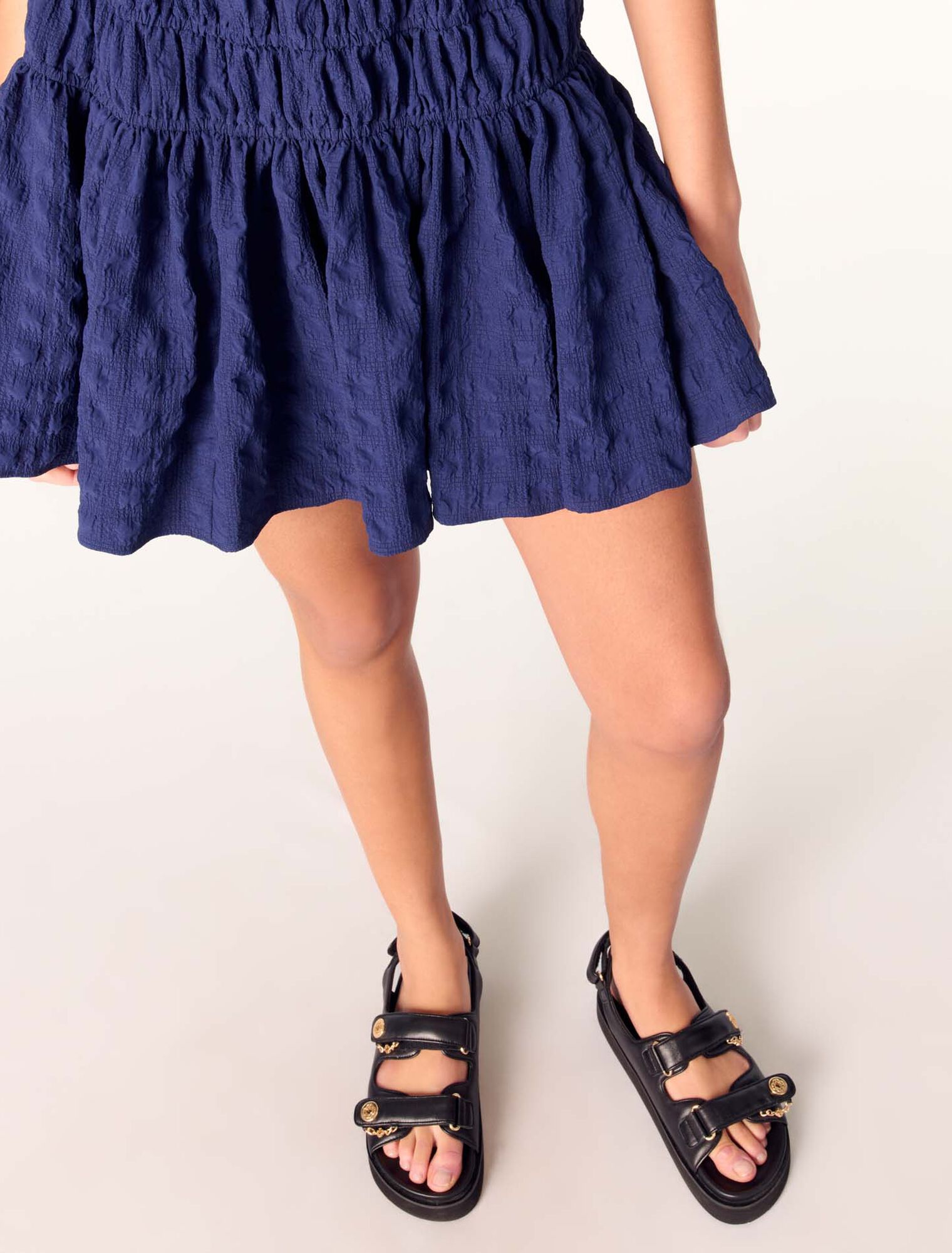 Short satin-effect pleated dress  Short satin-effect pleated dress